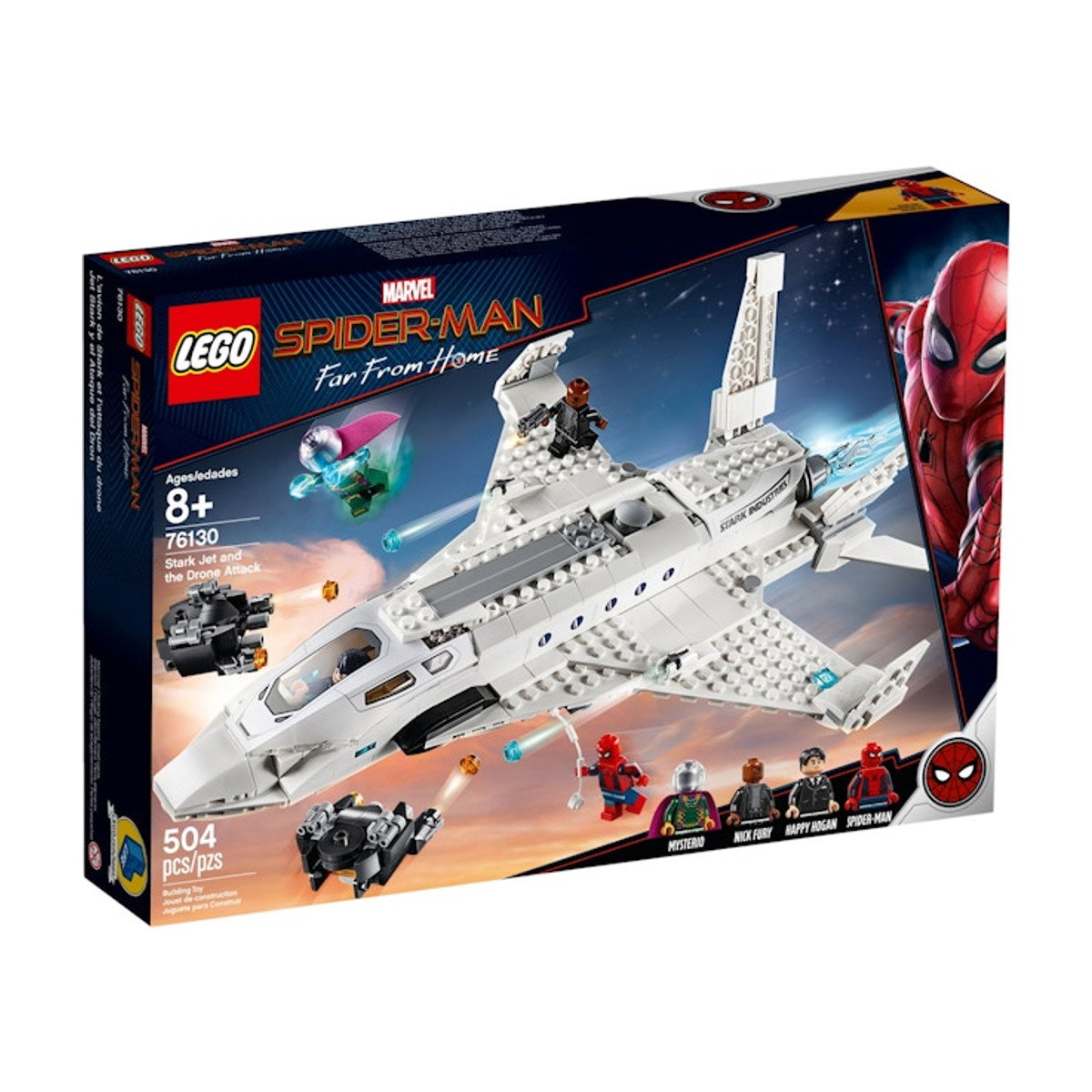 LEGO Spiderman Stark Jet and the Drone Attack Set 76130