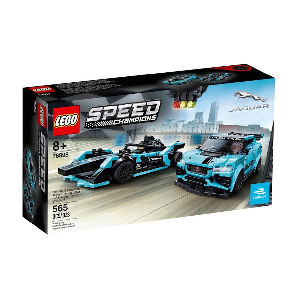 LEGO Speed Champions Formula E Panasonic Jaguar Racing GEN2 Car & Jaguar I-PACE eTROPHY Set 76898
