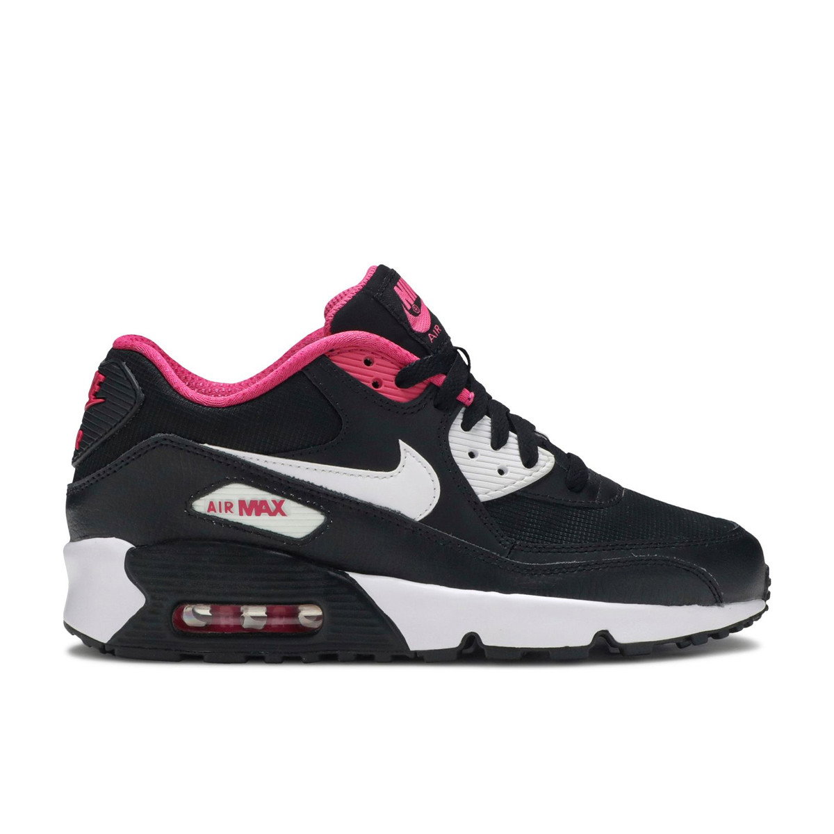 Nike Air Max 90 Mesh Black White Pink GS