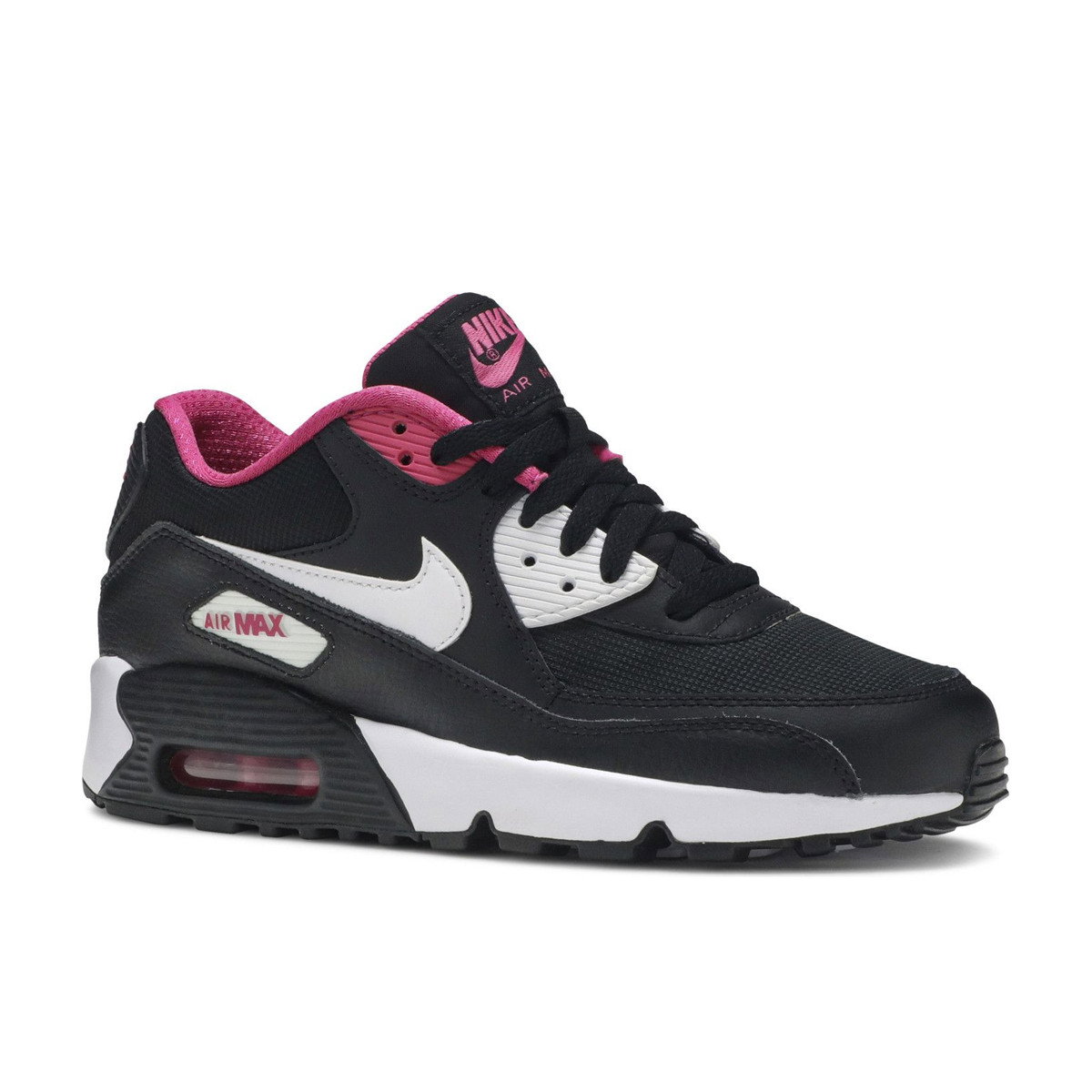Nike Air Max 90 Mesh Black White Pink GS