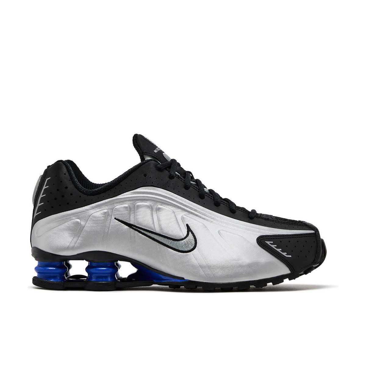 Nike Shox R4 Metallic Silver Black Racer Blue Womens