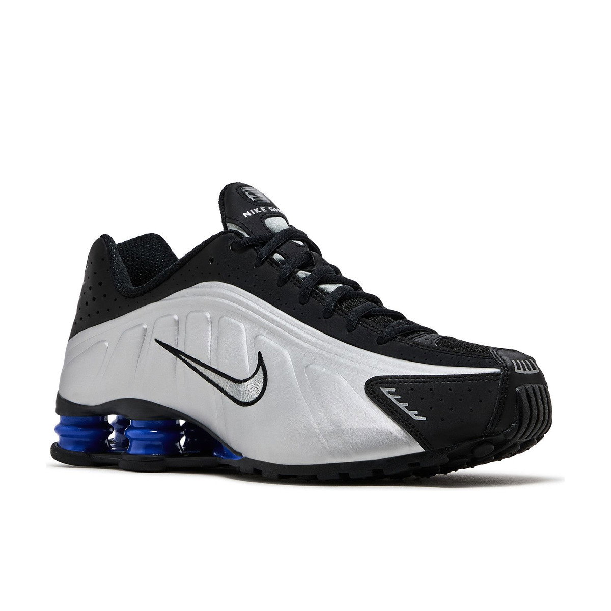 Nike Shox R4 Metallic Silver Black Racer Blue Womens