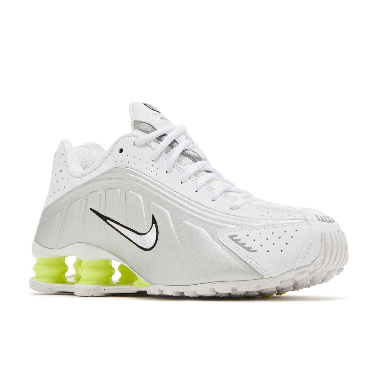 Nike Shox R4 White Metallic Silver Volt Womens