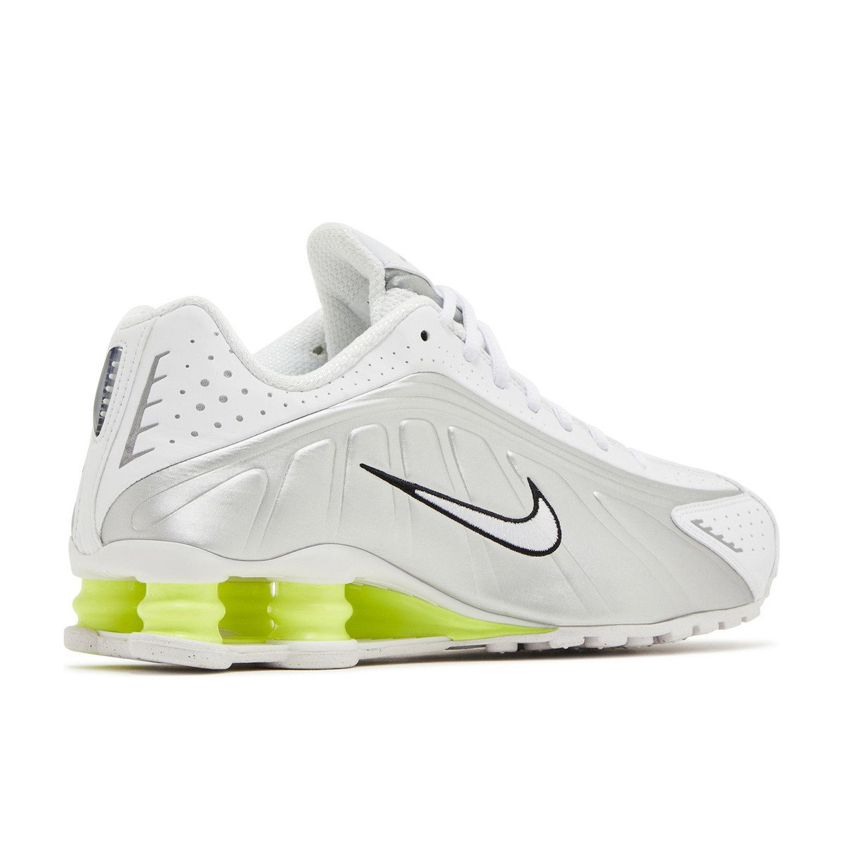 Nike Shox R4 White Metallic Silver Volt Womens