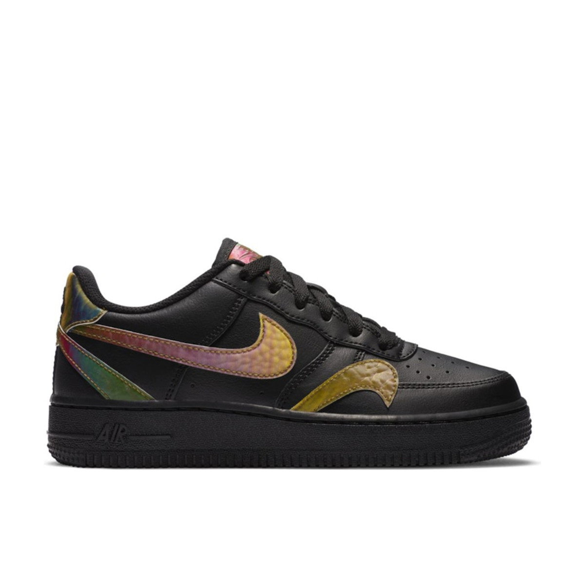 Nike Air Force 1 Low LV8 Misplaced Swooshes Black Multi GS