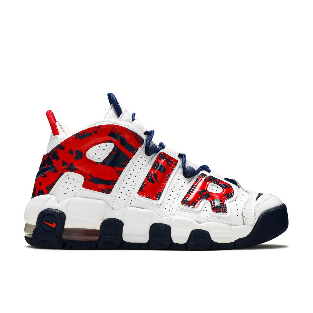 Nike Air More Uptempo White Blue Red Camo GS