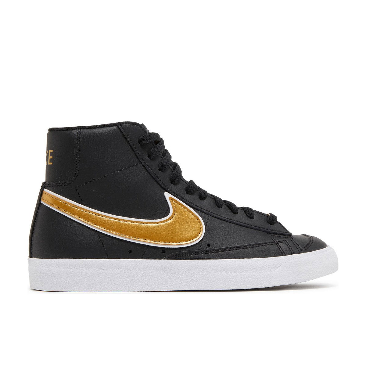 Nike Blazer Mid 77 Essential Black Metallic Gold Womens