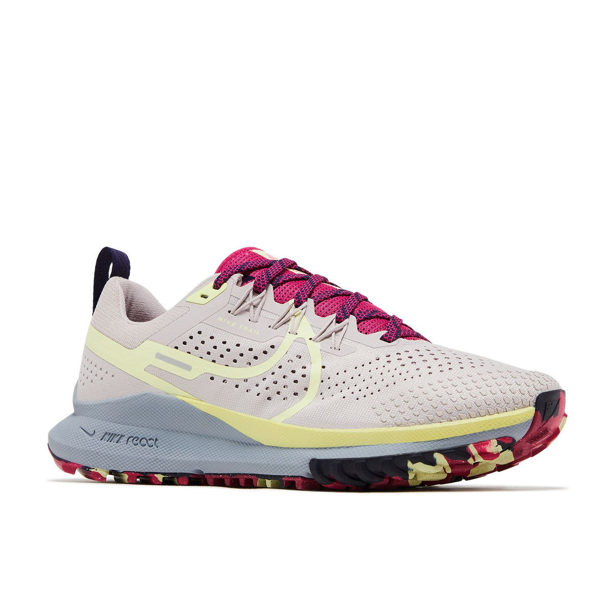 Nike React Pegasus Trail 4 Platinum Violet Purple Ink Fierce Pink Luminous Green Womens
