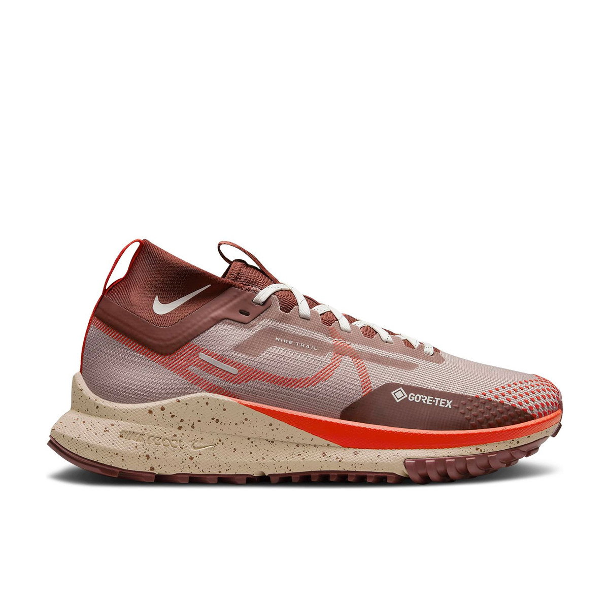 Nike React Pegasus Trail 4 Gore-Tex Diffused Taupe Dark Pony Sail Picante Red Womens