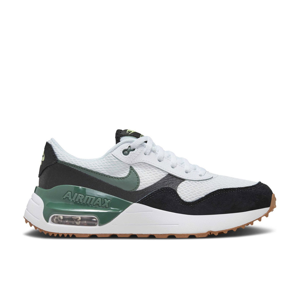 Nike Air Max SYSTM White Black Barely Volt Vintage Green GS