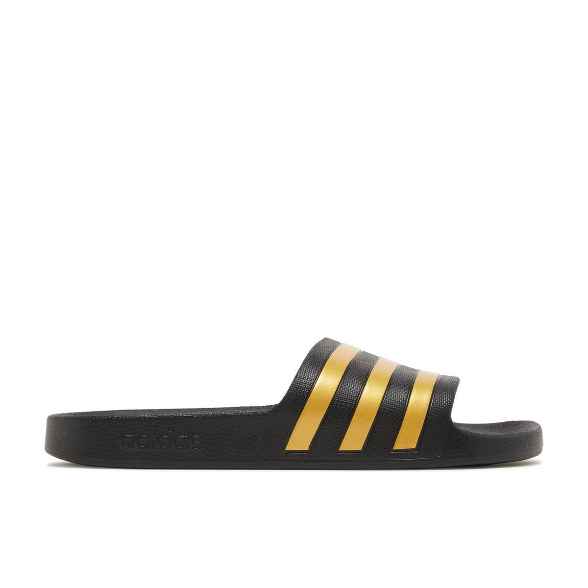 Adidas Adilette Aqua Slides Core Black Gold Metallic