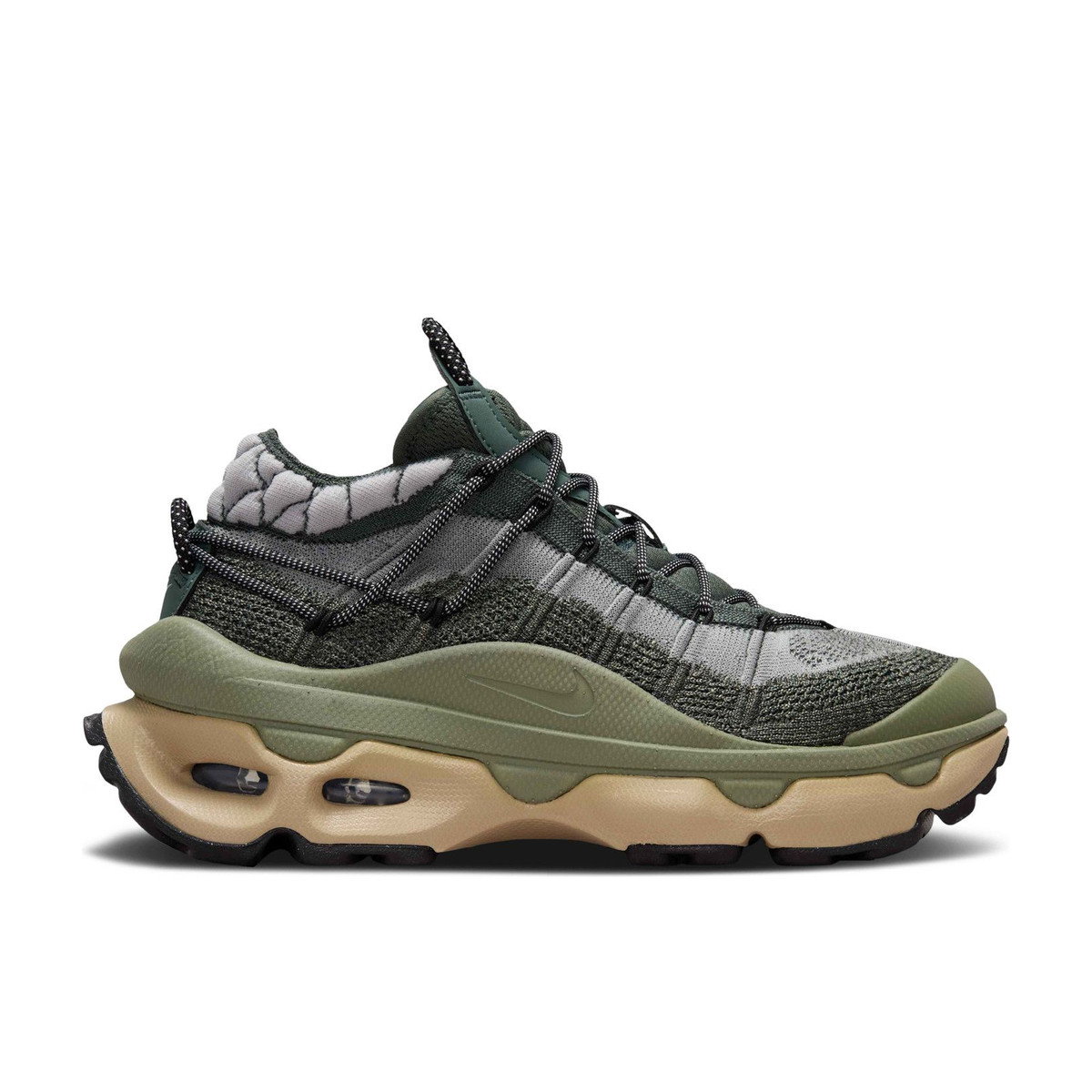 Nike Air Max Flyknit Venture Vintage Green Light Army Khaki Metallic Silver Womens
