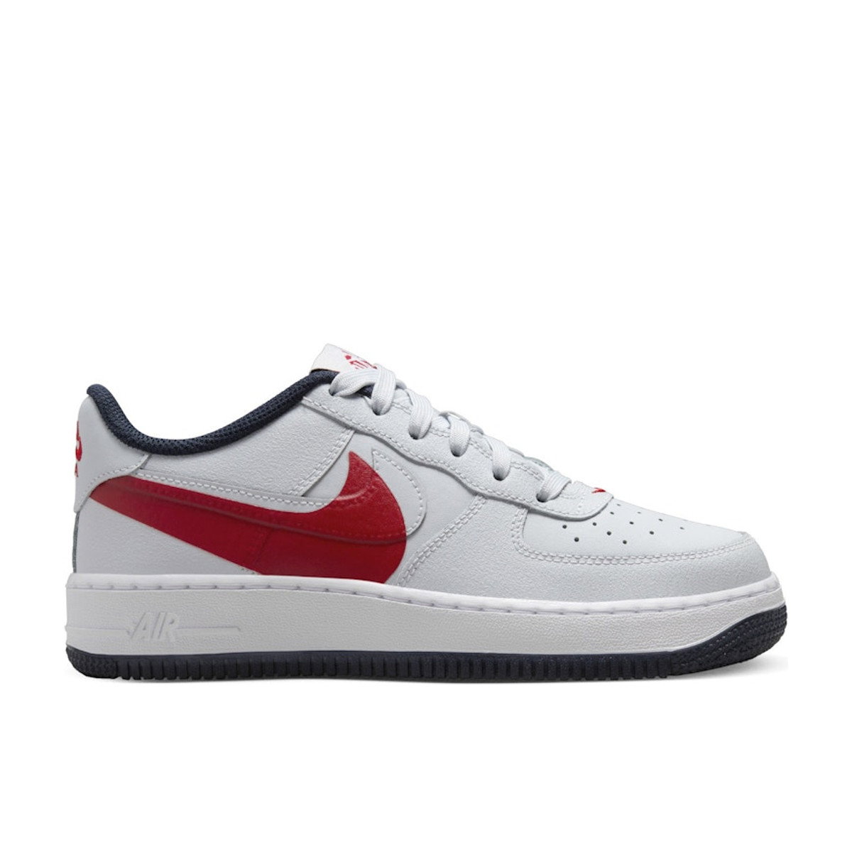 Nike Air Force 1 Low LV8 4 Pure Platinum University Red Obsidian GS