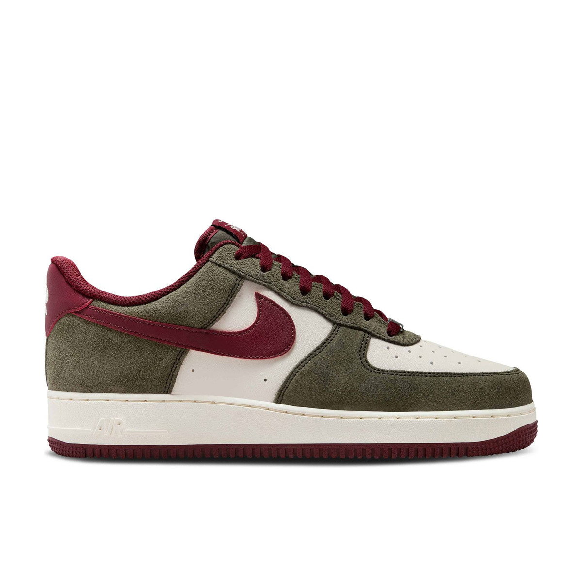 Nike Air Force 1 Low '07 LV8 Cargo Khaki Pale Ivory Dark Team Red