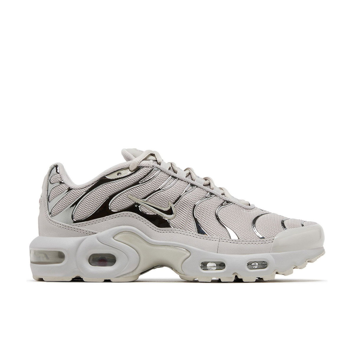 Nike Air Max Plus Light Iron Ore Gym Red Smoke Grey Metallic Silver GS