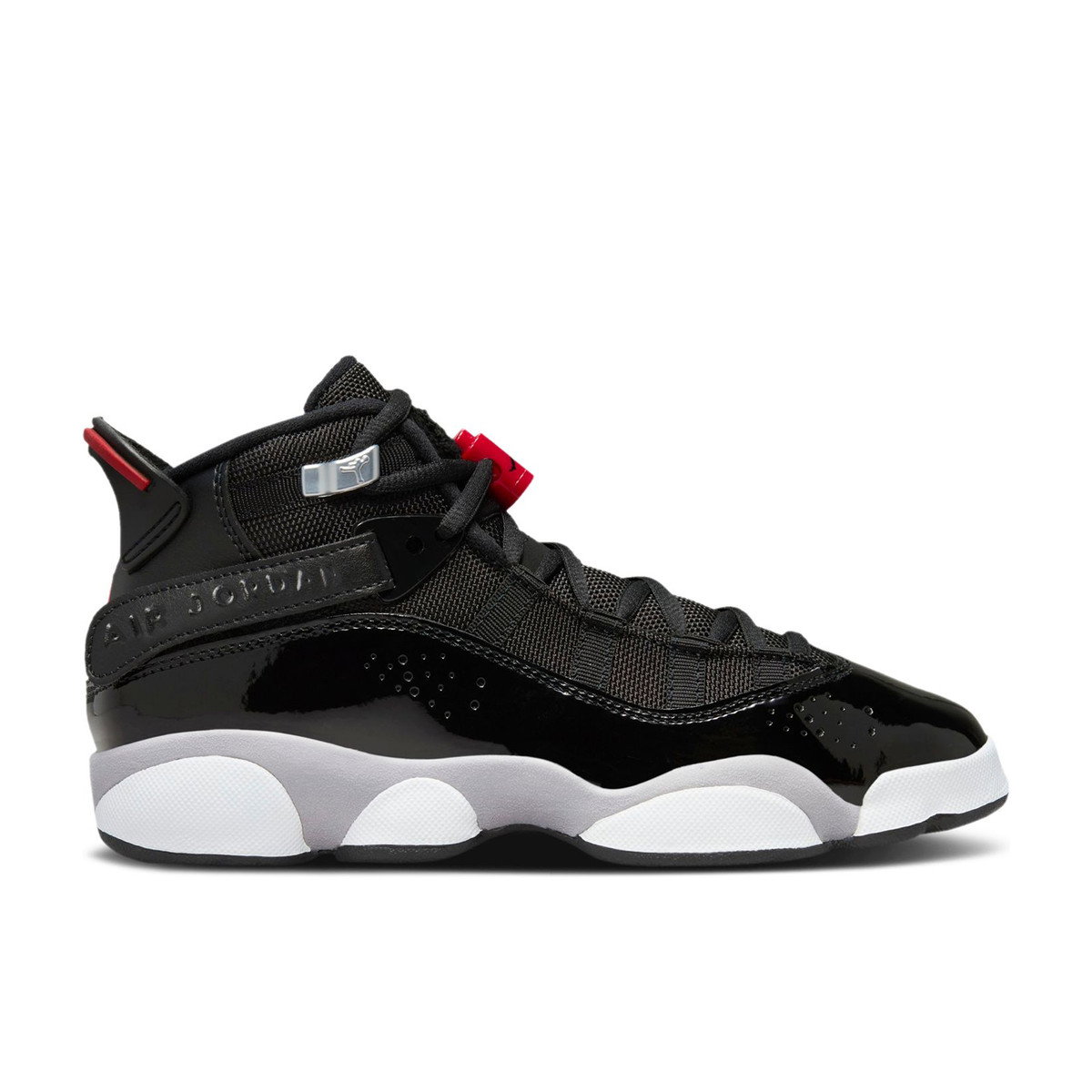 Air Jordan 6 Rings Black White Metallic Silver Fire Red GS