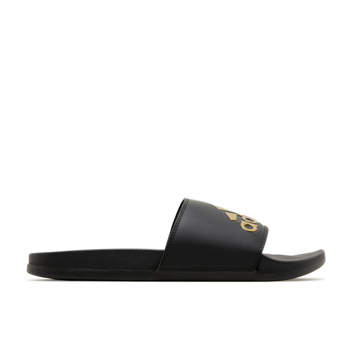 Adidas Adilette Comfort Slides Core Black Gold Metallic