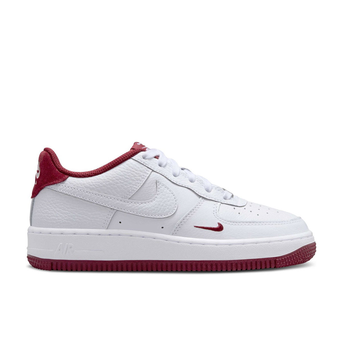 Nike Air Force 1 Low LV8 White Team Red Mini Swoosh GS