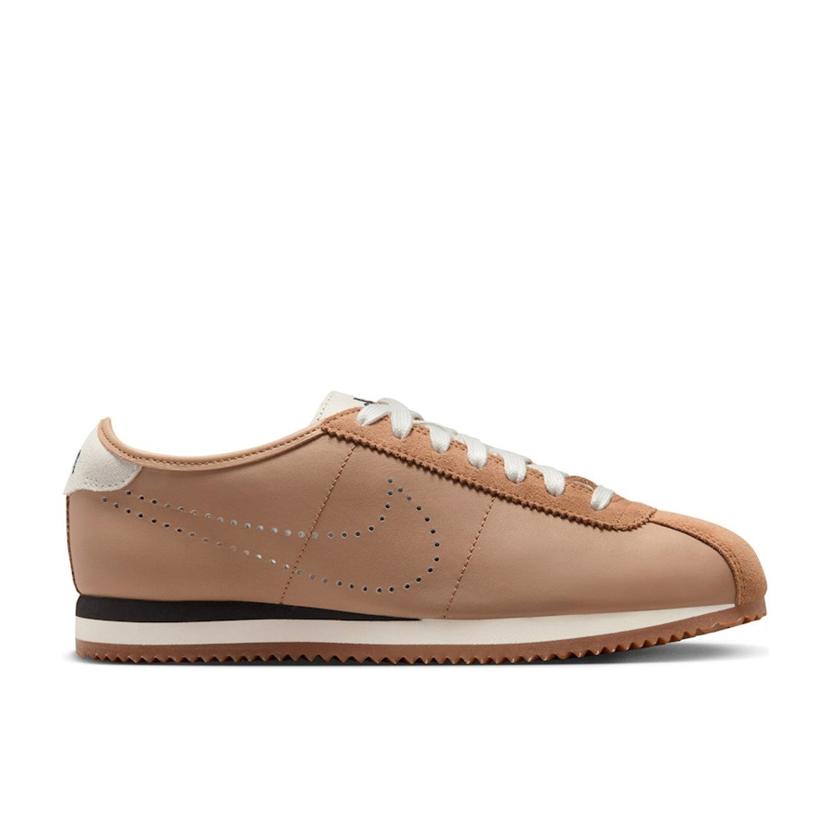 Nike Cortez Leather Pale Shale Sail Perforated Swoosh Womens