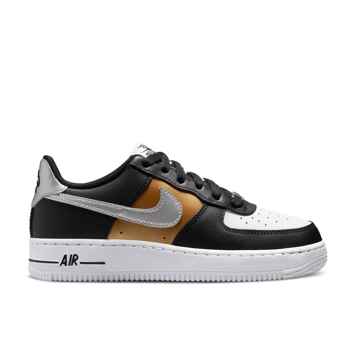 Nike Air Force 1 Low Black Metallic SIlver GS