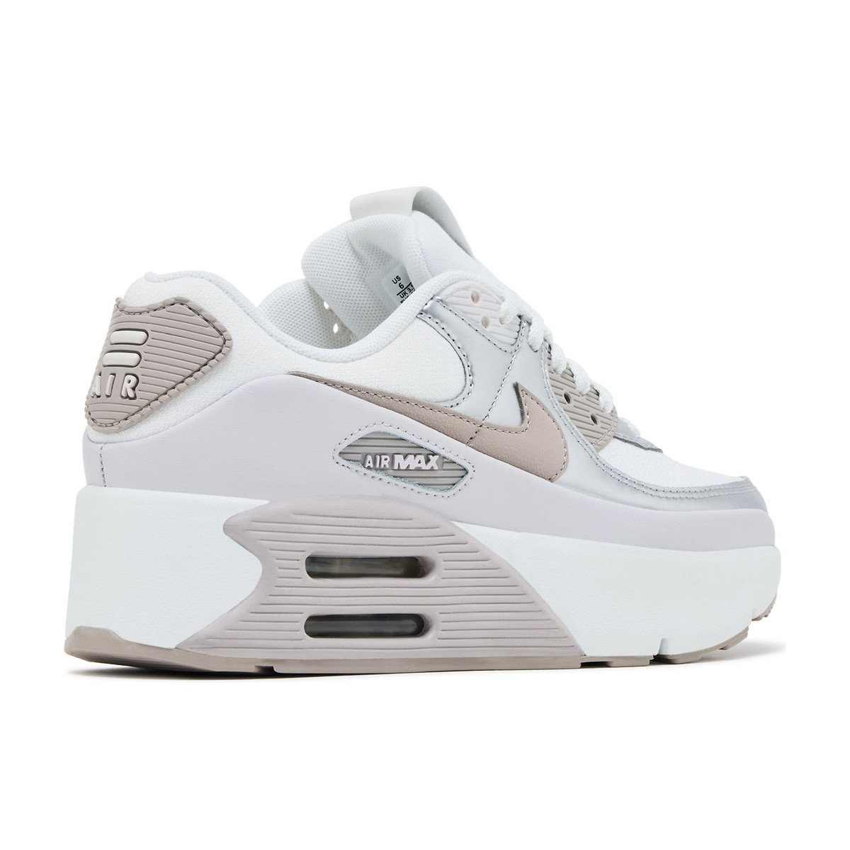 Nike Air Max 90 LV8 Summit White Vast Grey Metallic Platinum College Grey Womens