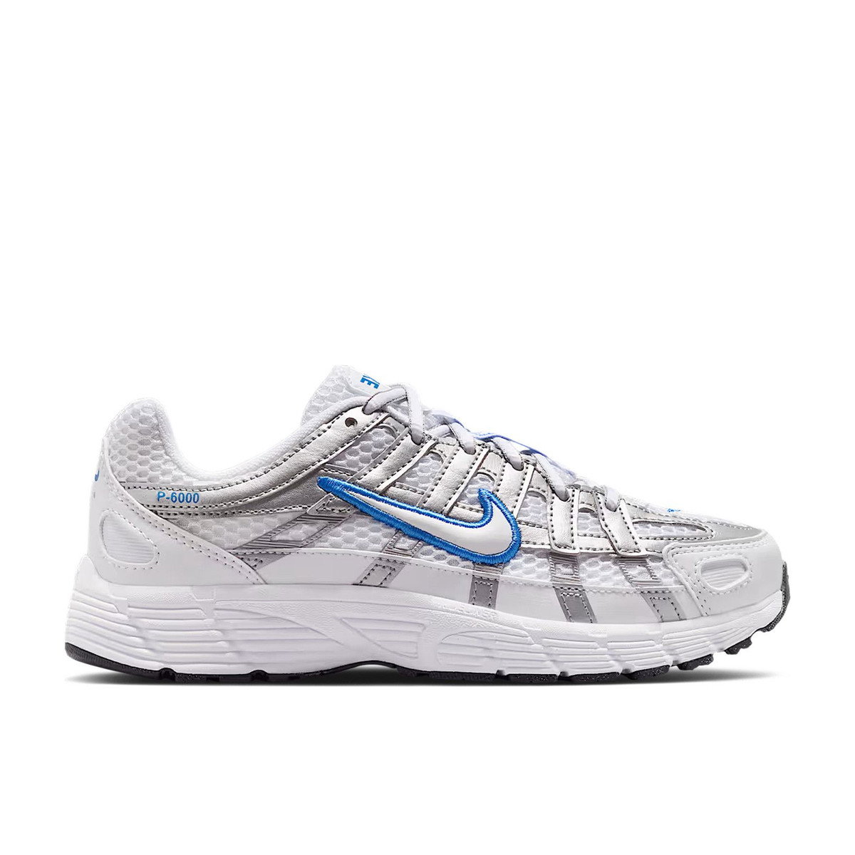 Nike P-6000 White Blue Crystal Metallic Silver GS