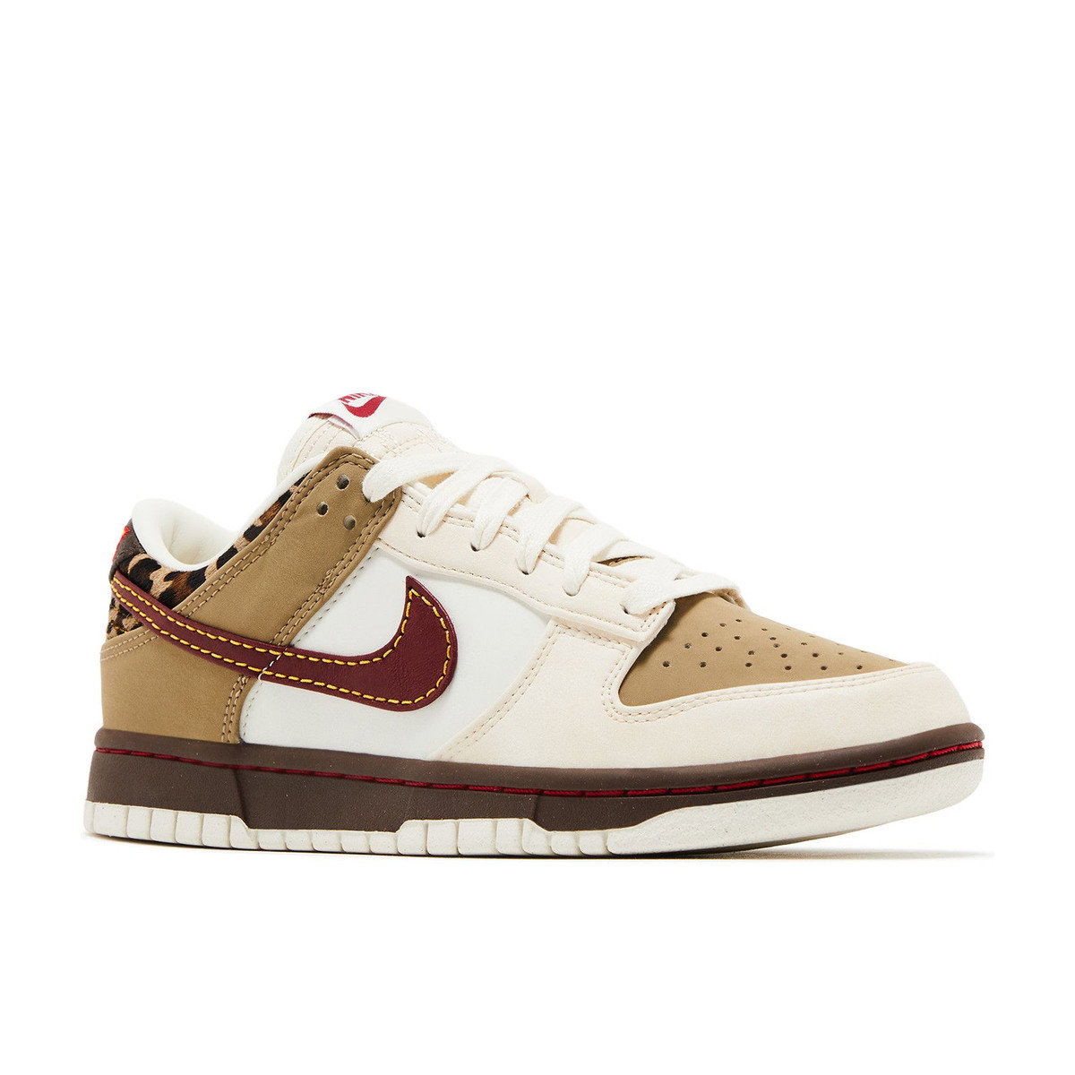 Nike Dunk Low Retro Khaki Team Red Pearl White Womens