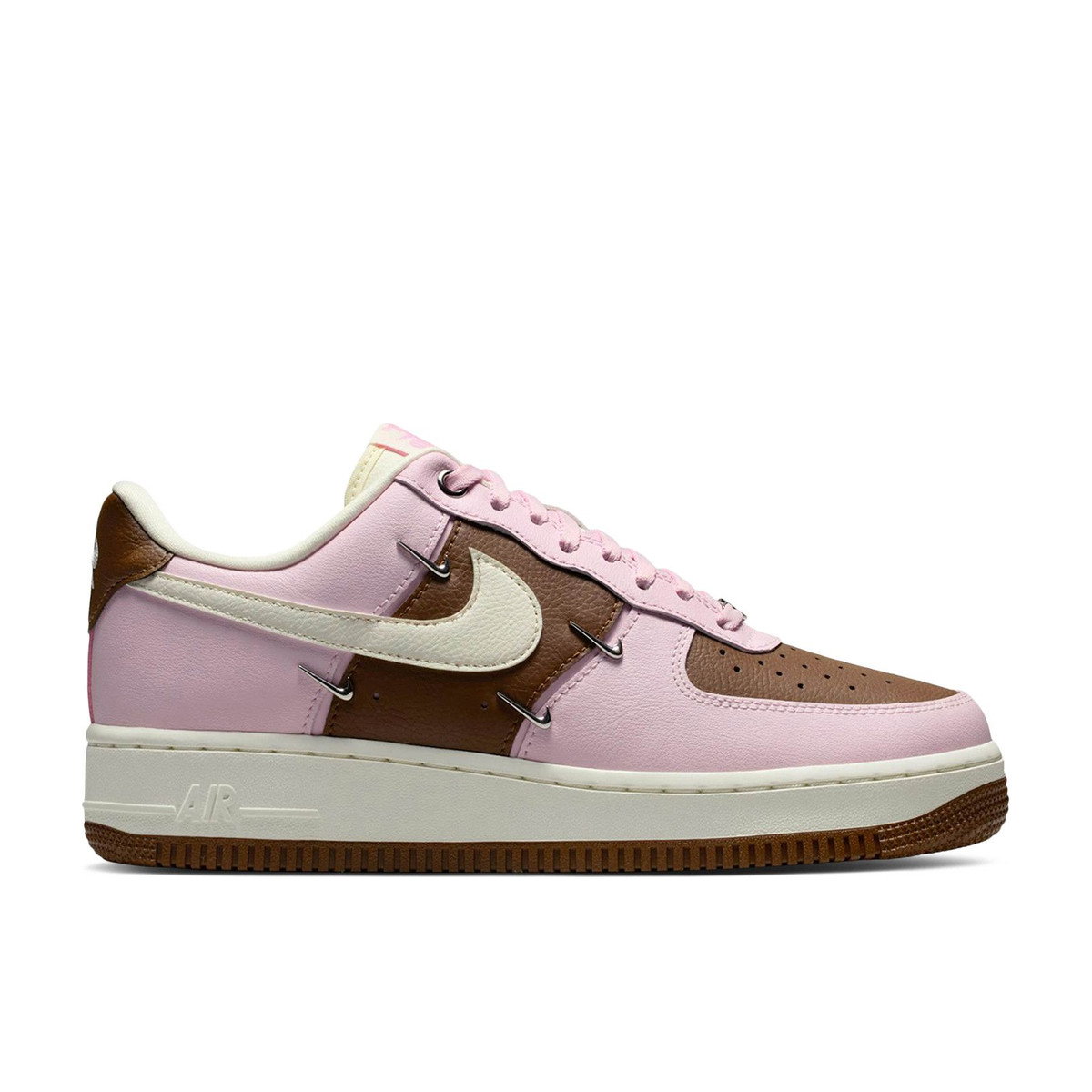 Nike Air Force 1 Low '07 LX Cacao Wow Pink Foam Metallic Silver Mini Swoosh Womens