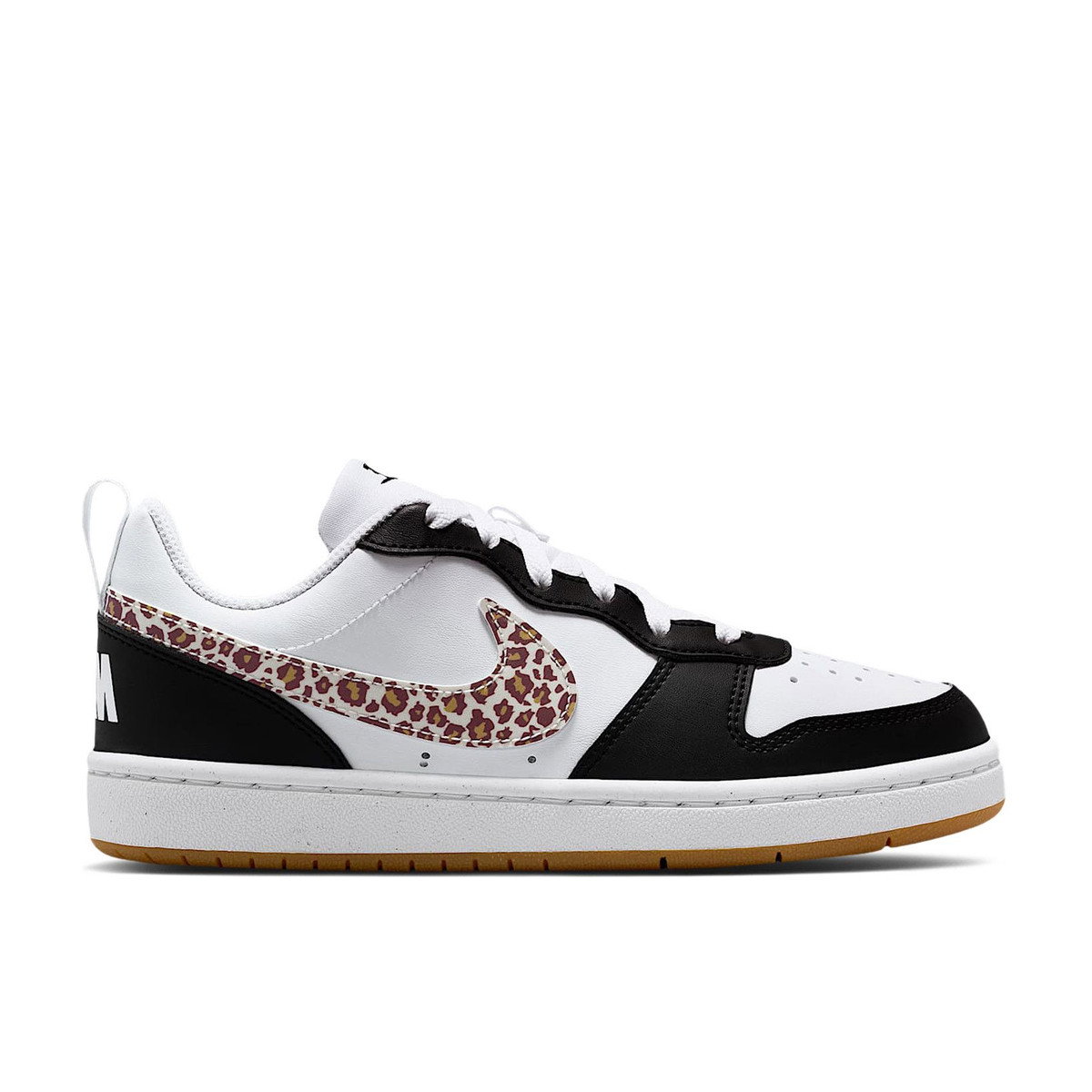 Nike Court Borough Low Black White Leopard Swoosh GS