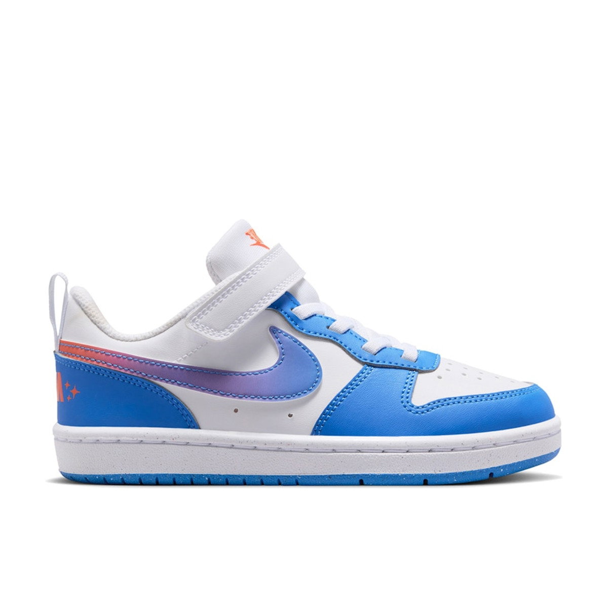Nike Court Borough Low White Turf Orange Blue Crystal PS