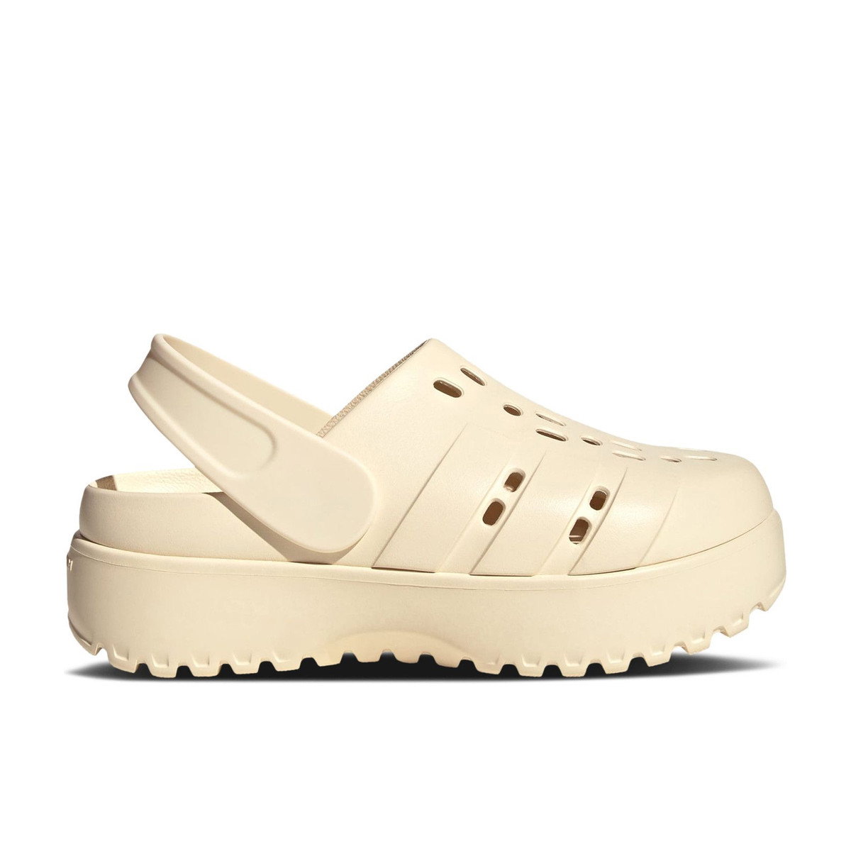 Adidas Adilette Platform Clogs Wonder White Womens