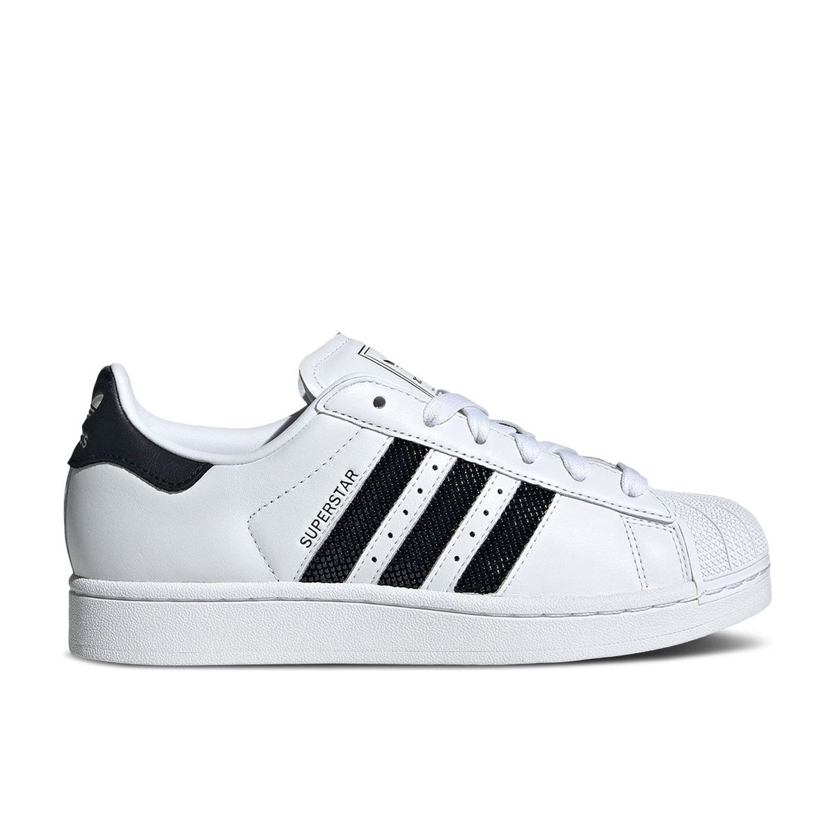 Adidas Superstar II White Black Beaded Stripes Womens