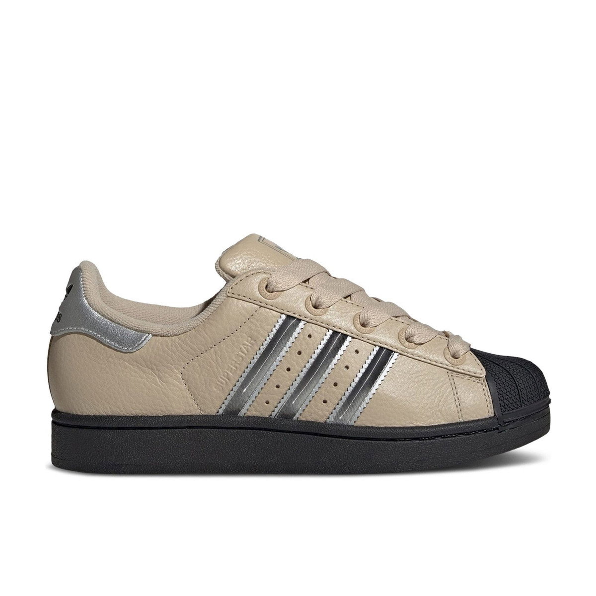 Adidas Superstar II Stone Khaki Silver Metallic Core Black Womens