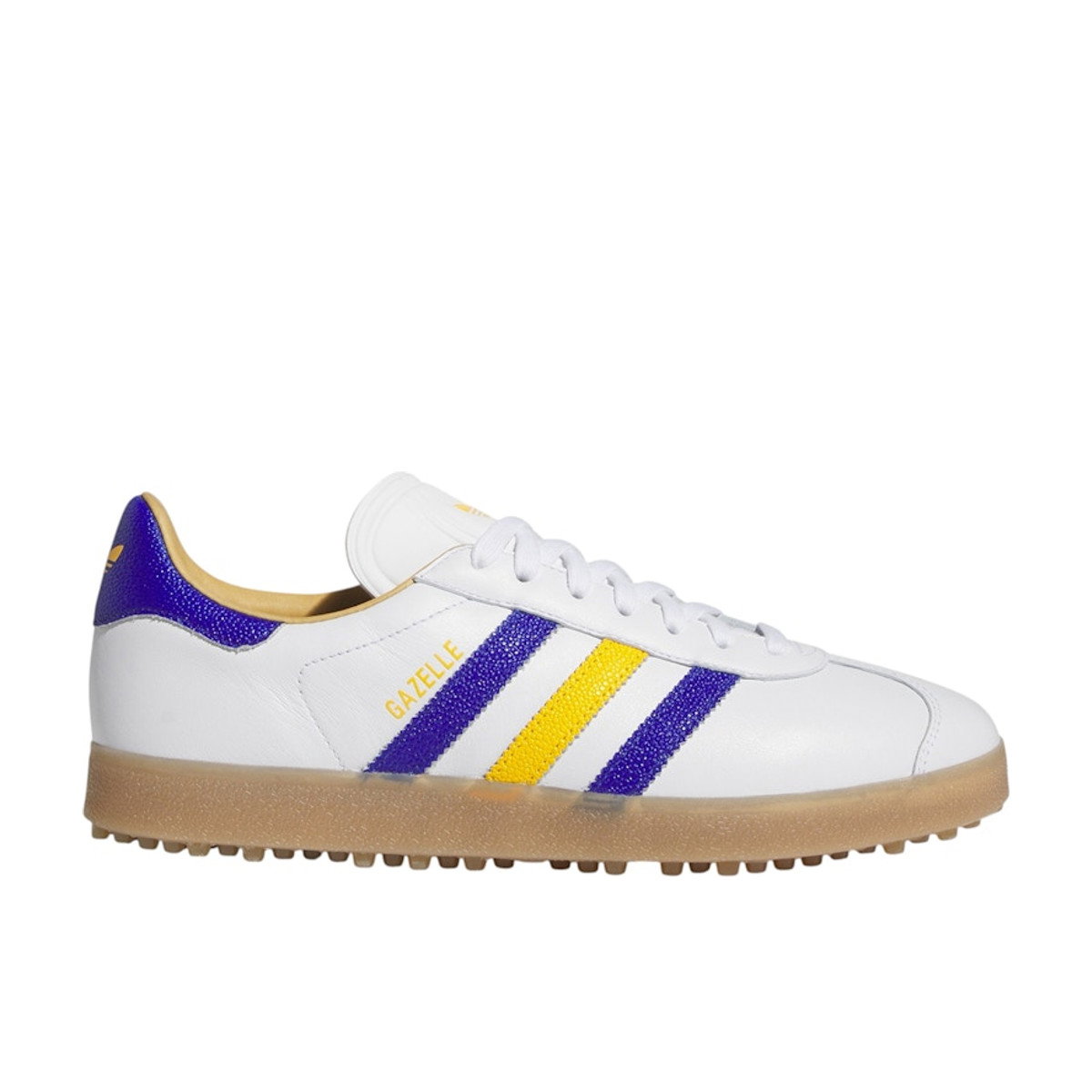 Adidas Gazelle Leather Spikeless Golf White Lucid Blue Yellow