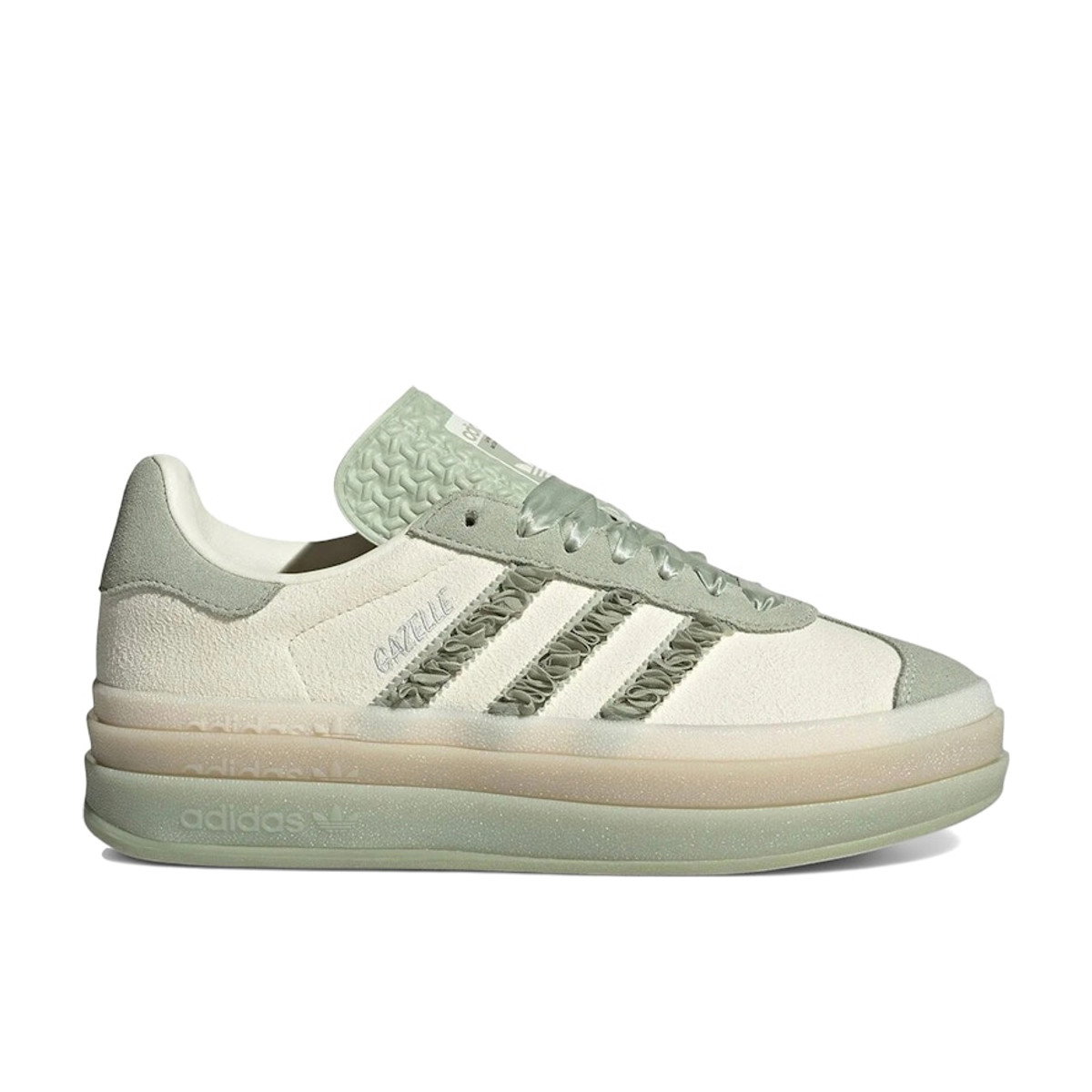 Adidas Gazelle Bold Halo Green Ruffle Womens