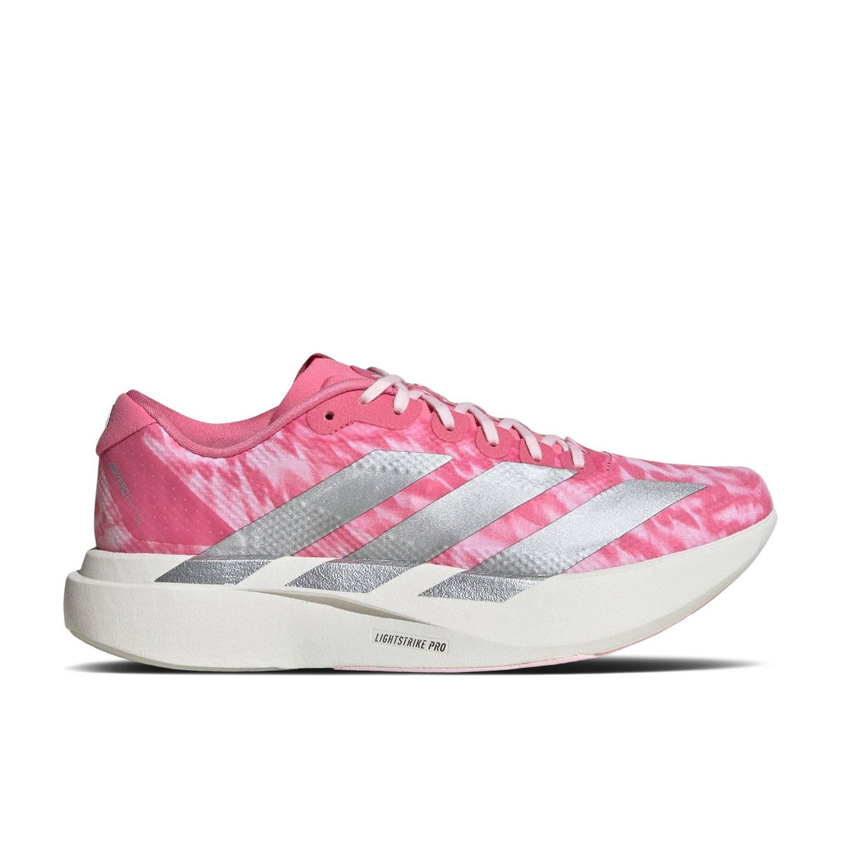 Adidas Adizero Evo SL Woven Pink Fusion Silver Metallic Womens