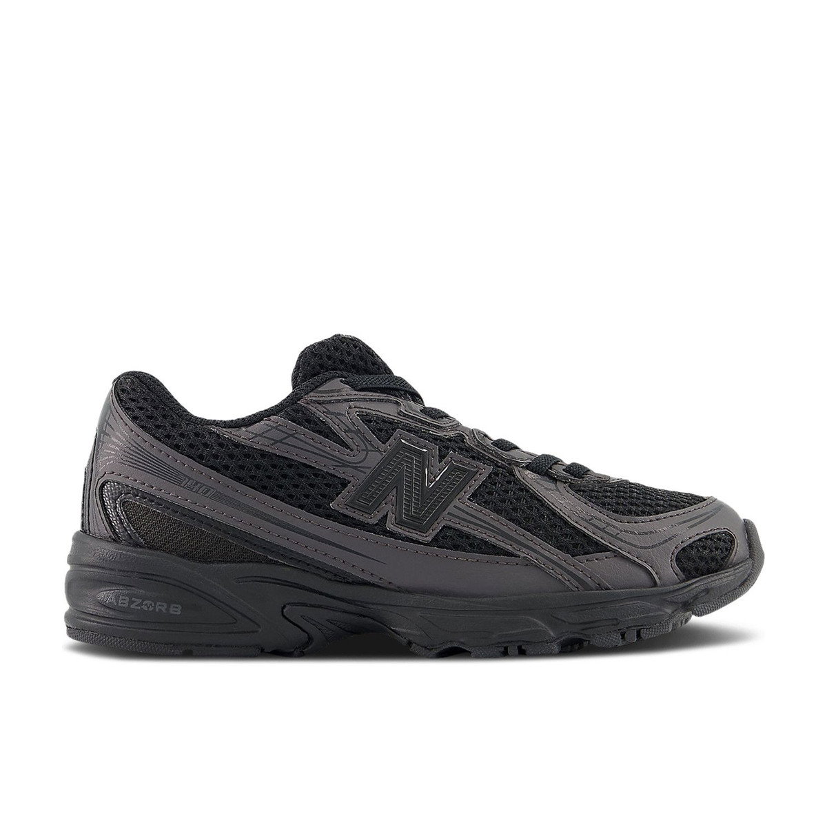 New Balance 740 Bungee Lace Black Cement PS