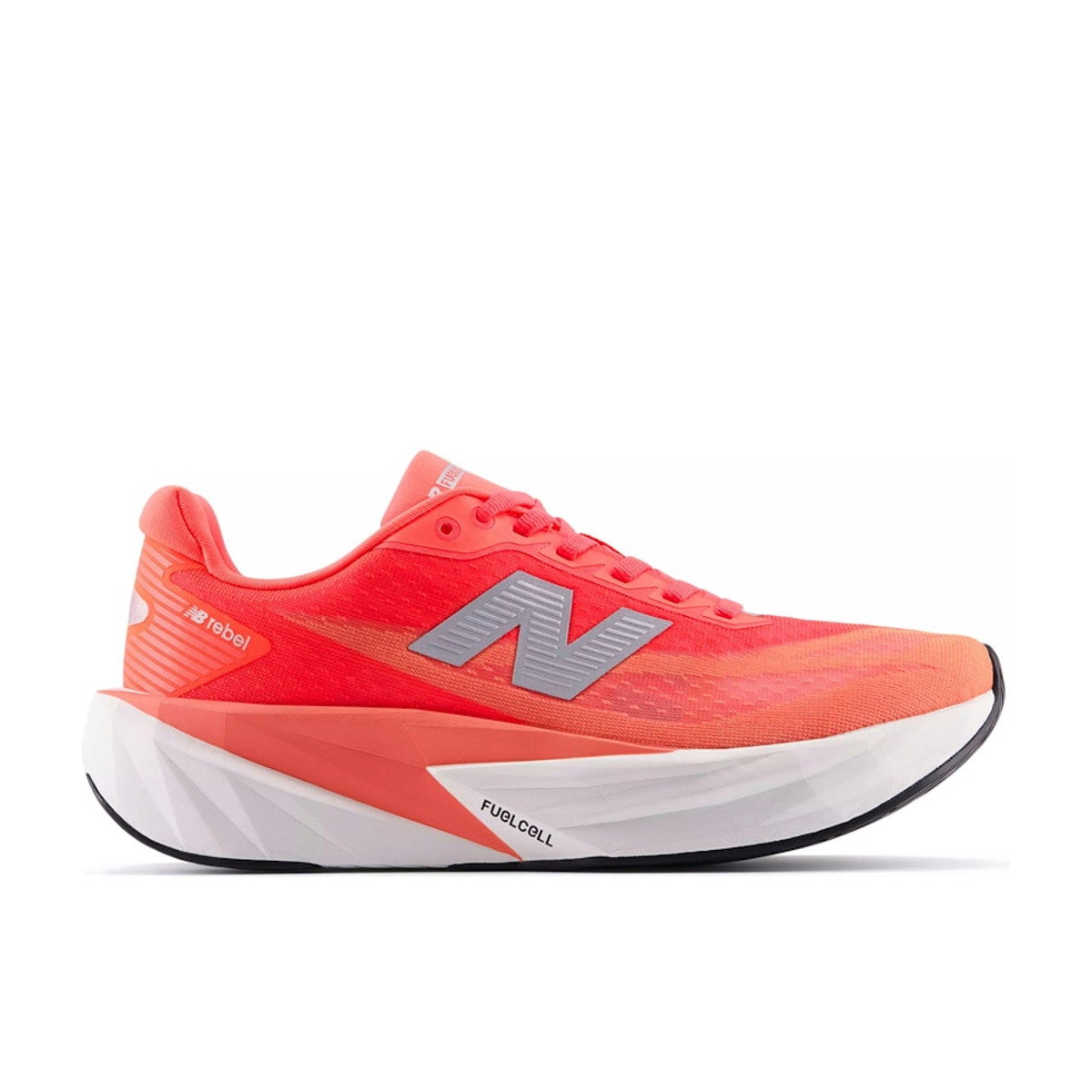 New Balance FuelCell Rebel v5 Urgent Red White Silver Womens