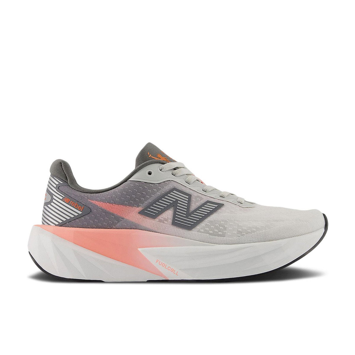 New Balance TCS NYC Marathon FuelCell Rebel v5 Grapefruit Grey Matter Poppy Womens