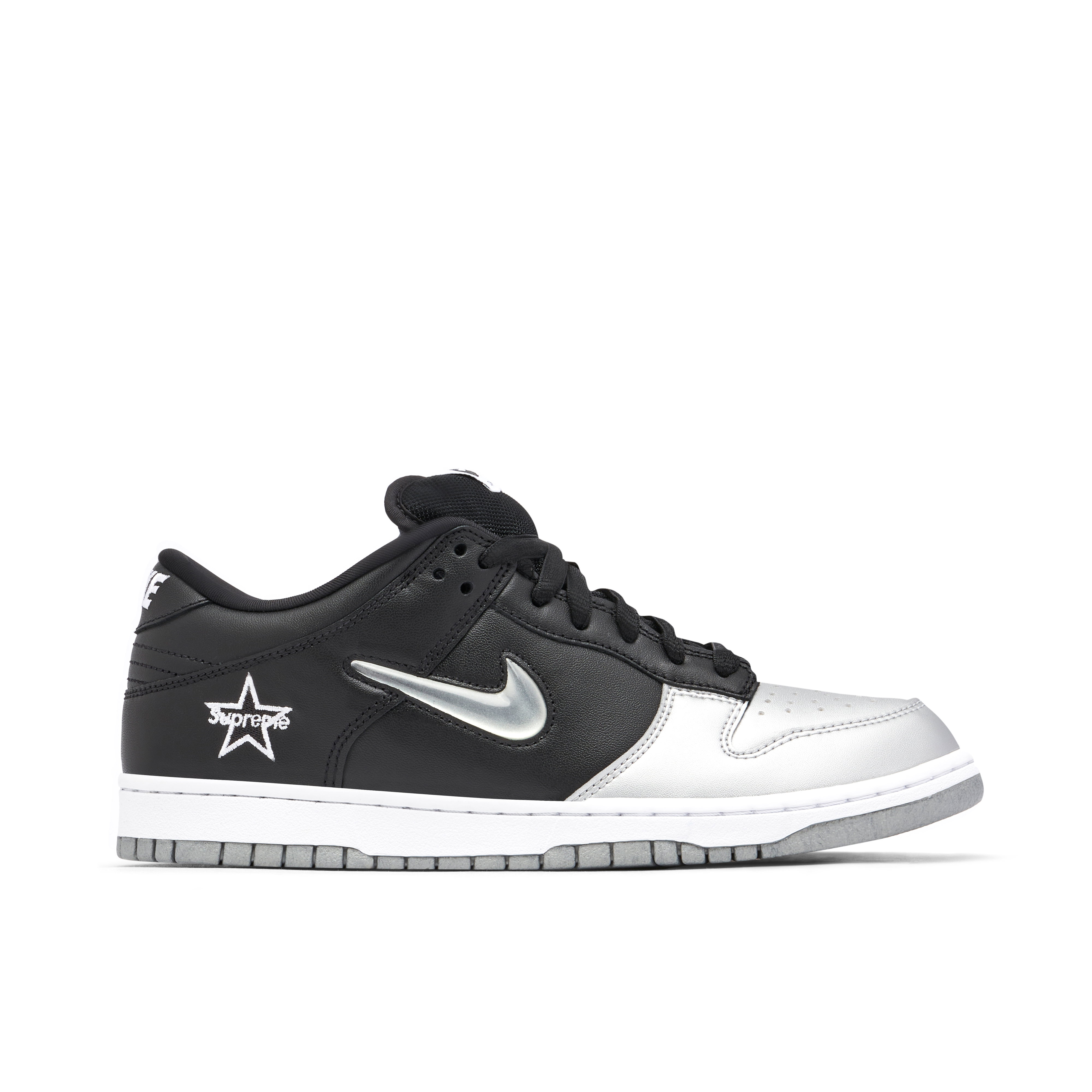 Supreme x Nike SB Dunk Low Metallic Silver | CK3480-001 | Laced
