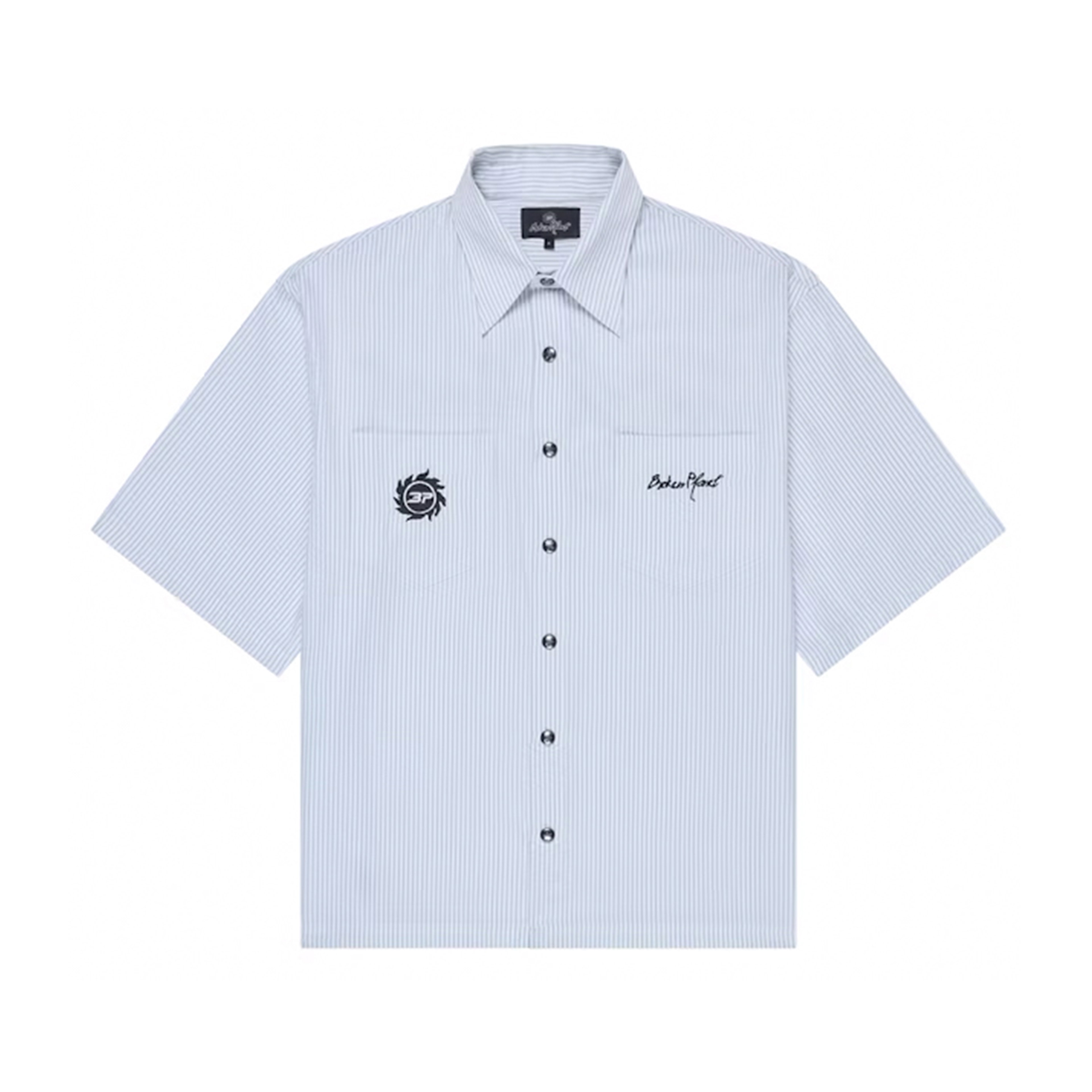 Broken Planet Button-Up Shirt White/Gray