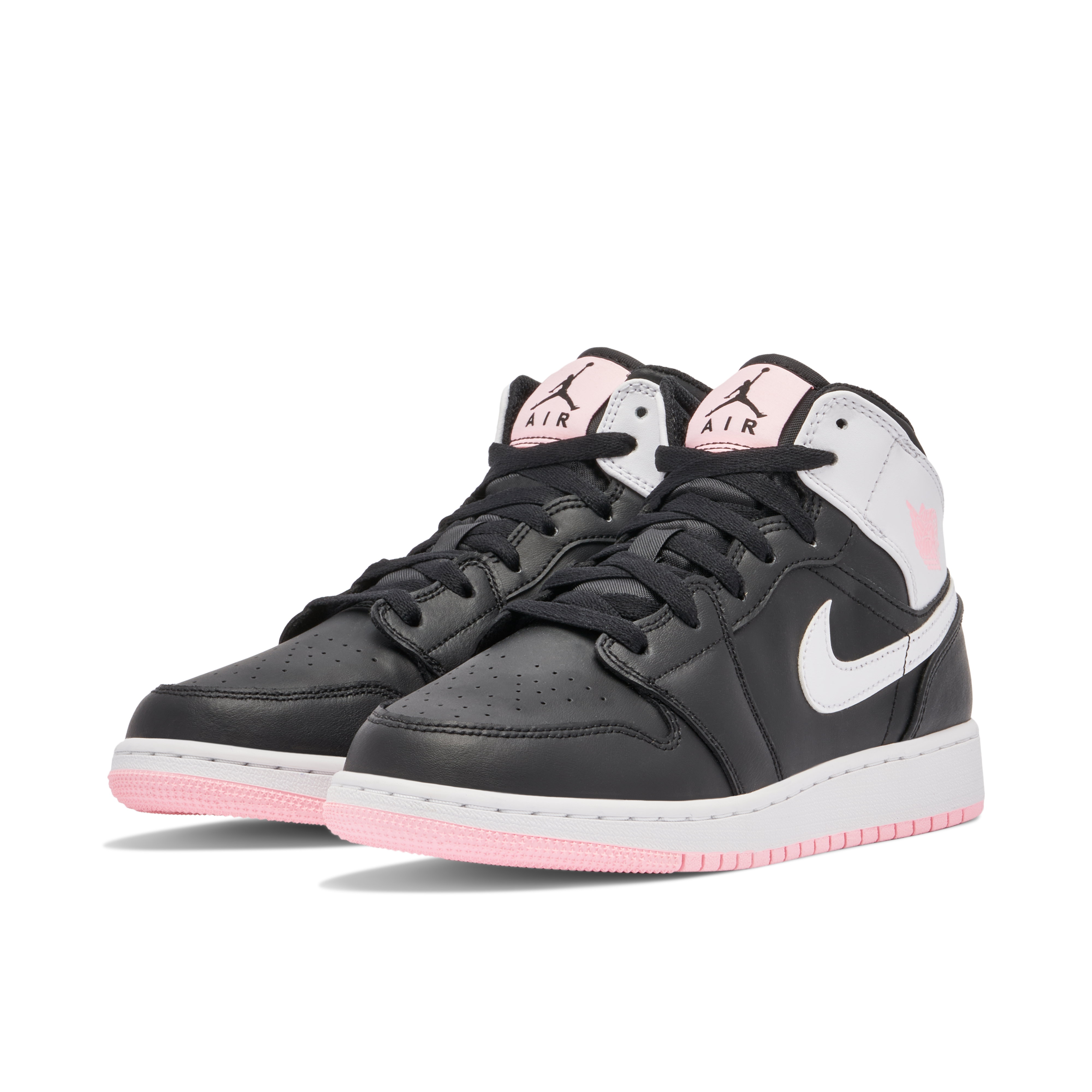 Jordan 1 Mid Black Arctic Pink GS | 555112-061 | Laced