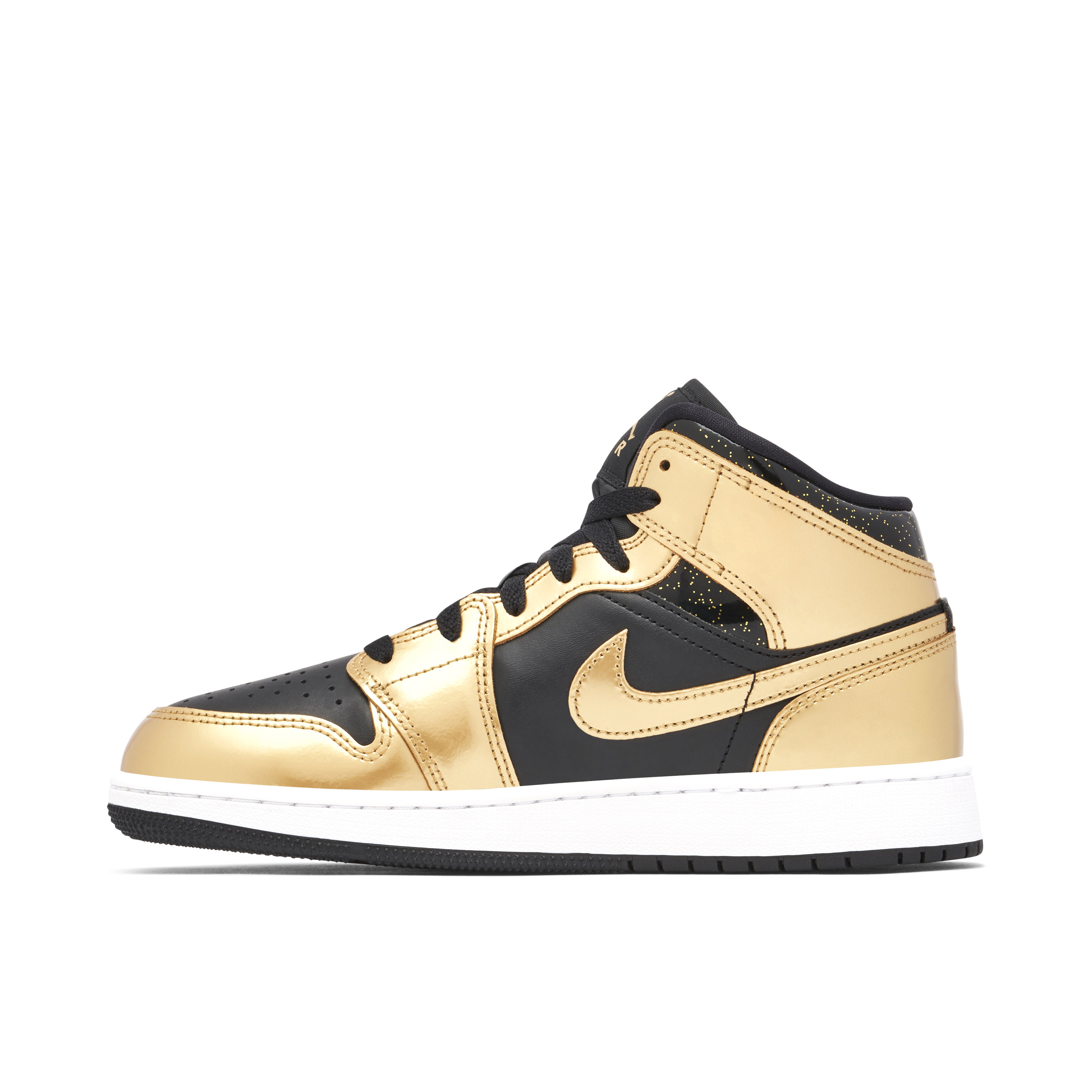 Air Jordan 1 Mid SE Glitter Black Gold GS | DR6967-071 | Laced