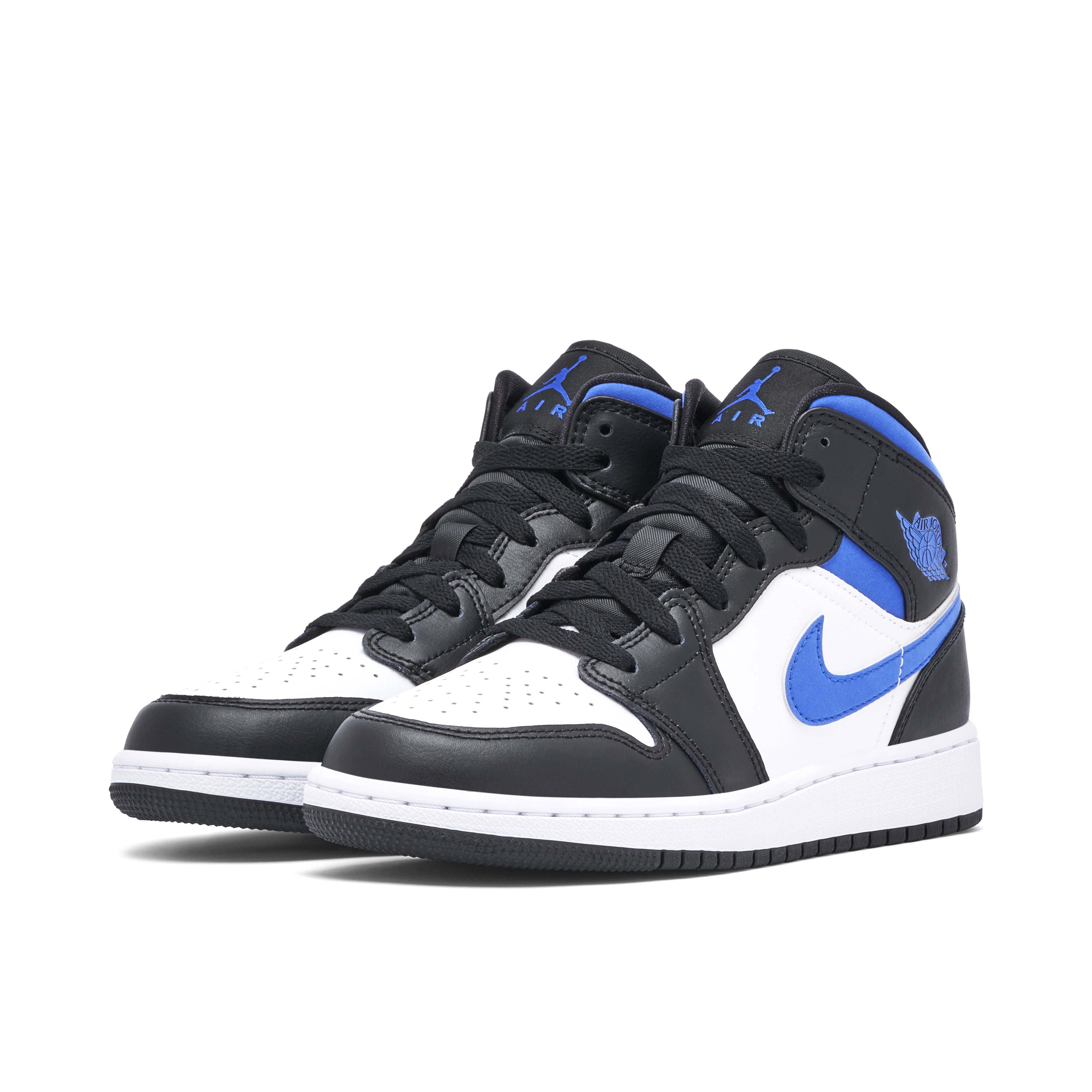 Air Jordan 1 Mid Black White Royal GS | 554725-140 | Laced