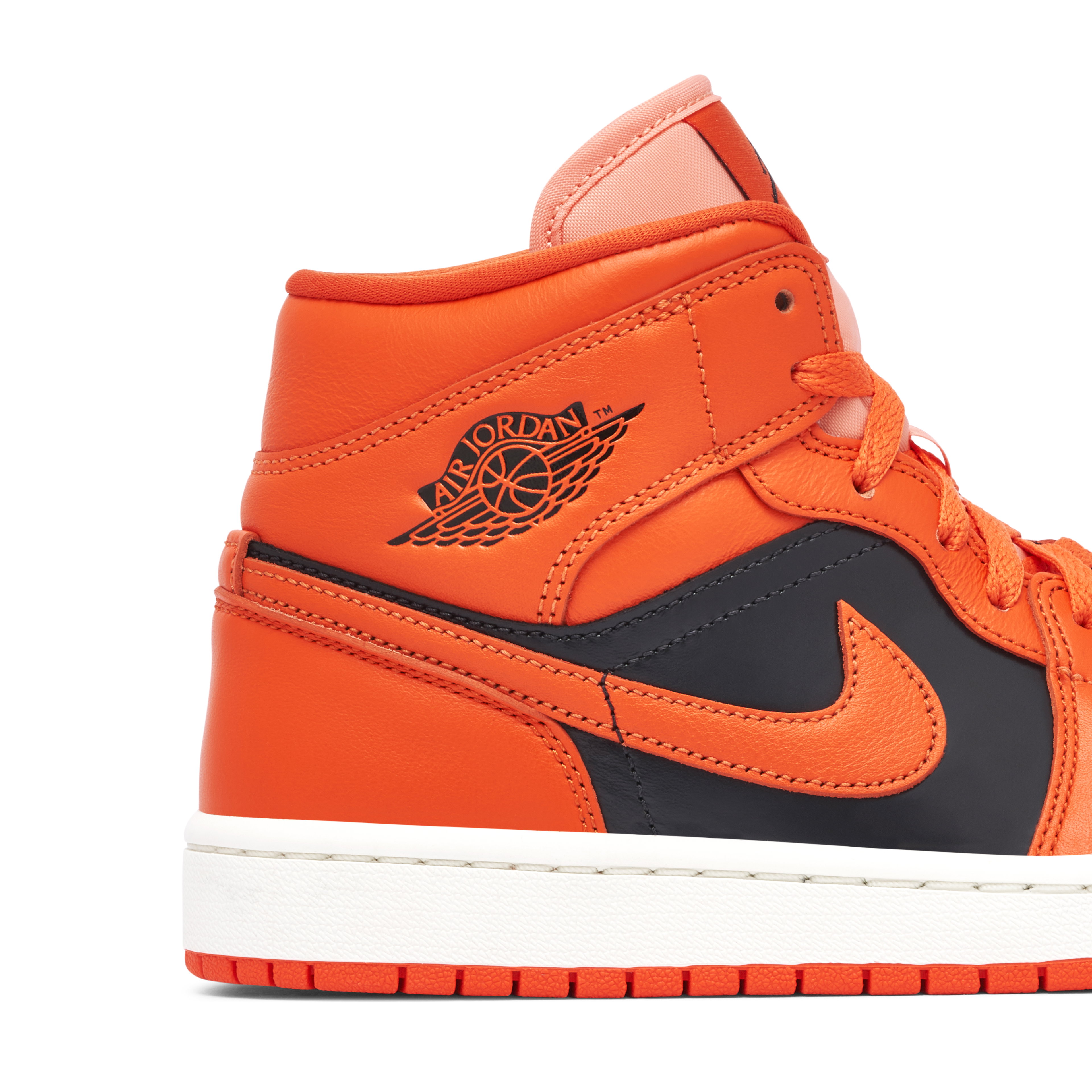 Air Jordan 1 Mid Orange Black für Damen