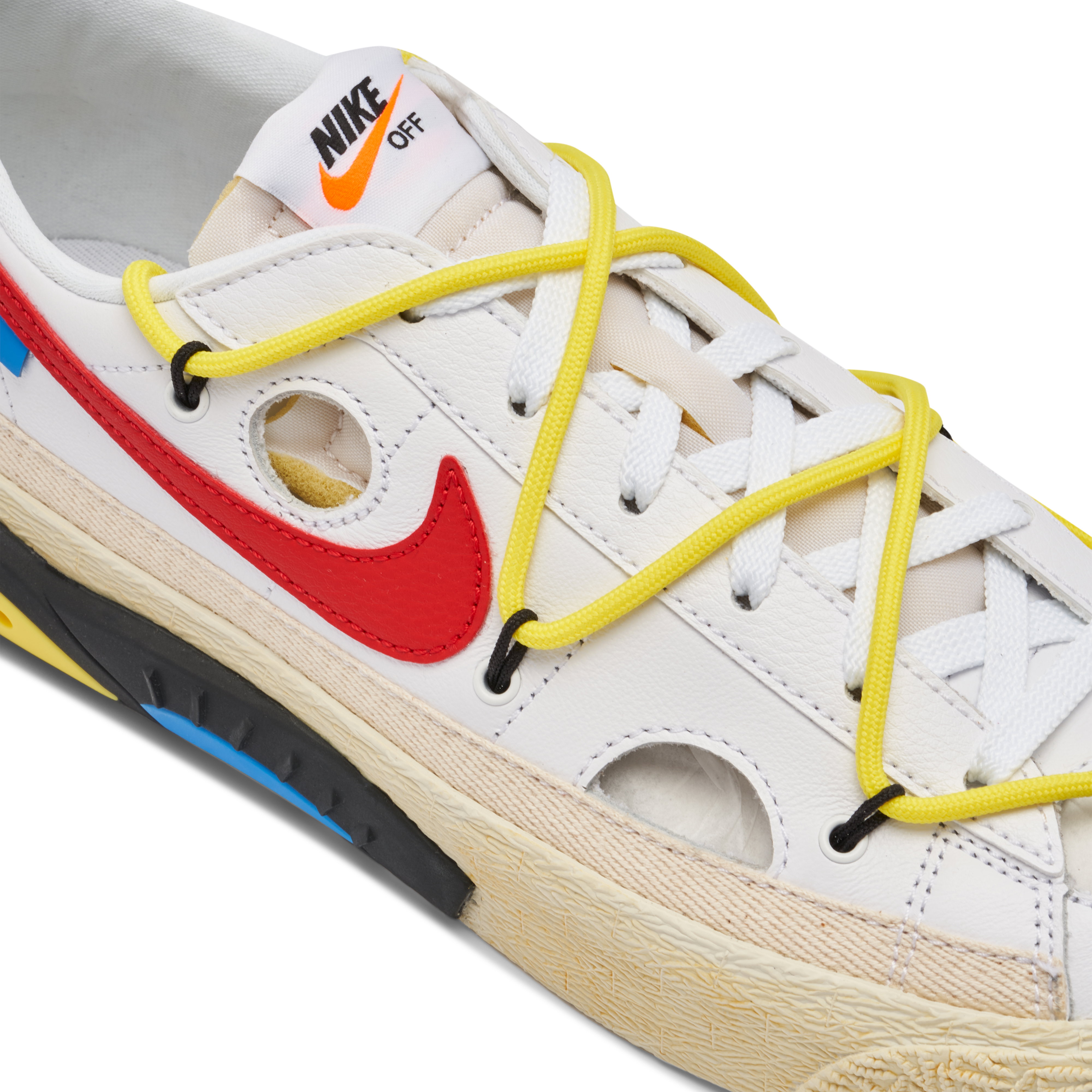 Off-White x Nike Blazer Low White University Red | DH7863-100 | Laced