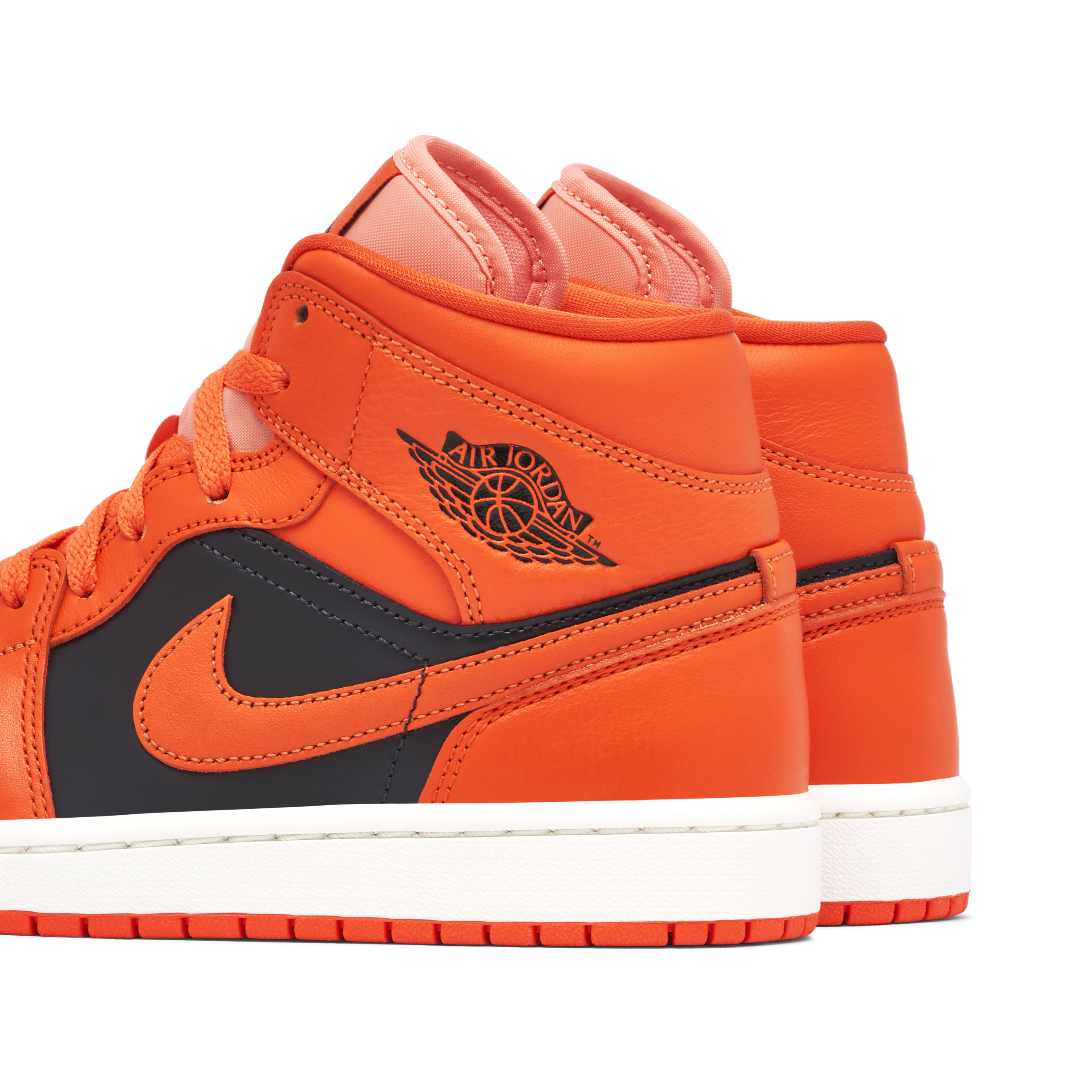Air Jordan 1 Mid Orange Black für Damen