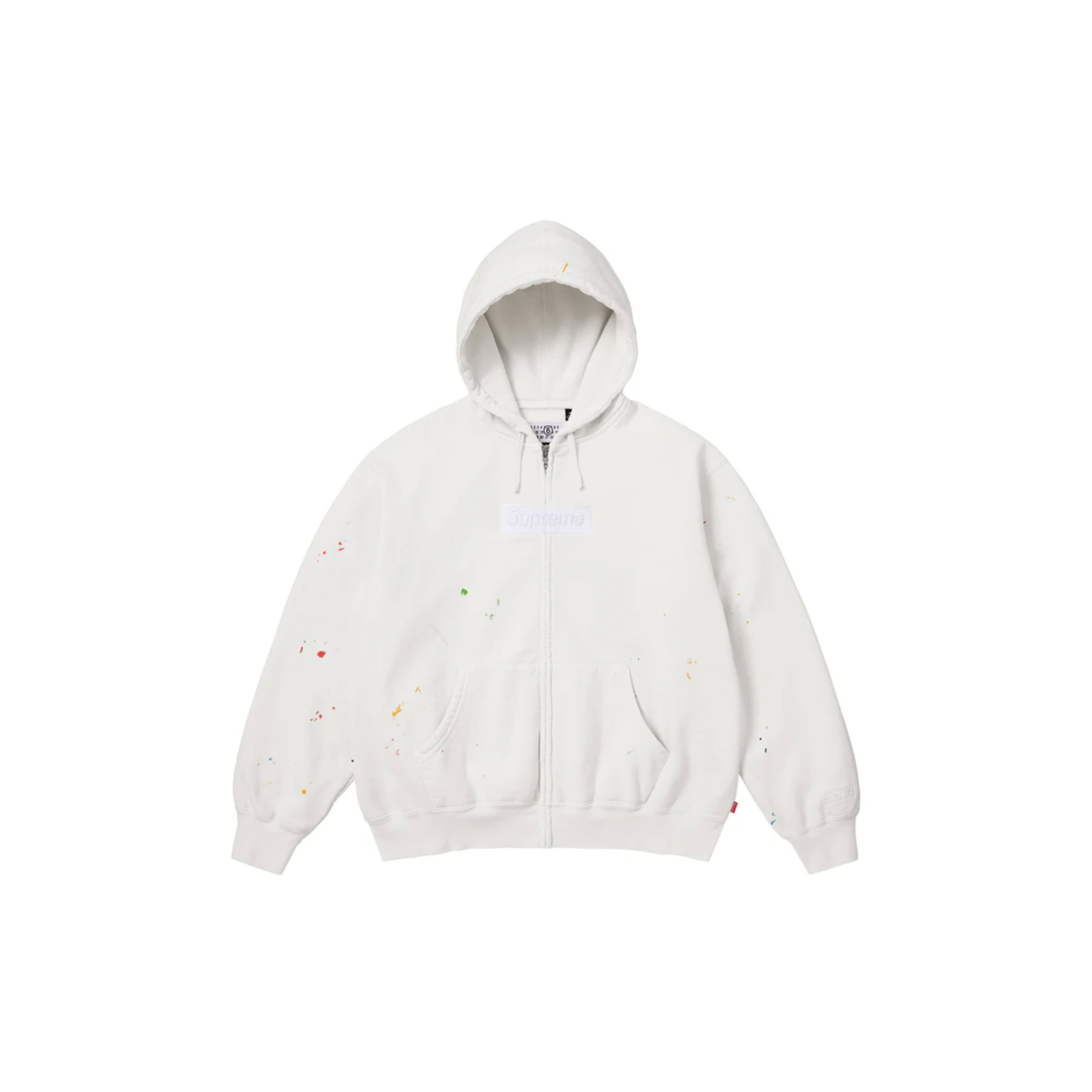 Supreme MM6 Maison Margiela Box Logo Zip Up Hooded Sweatshirt White