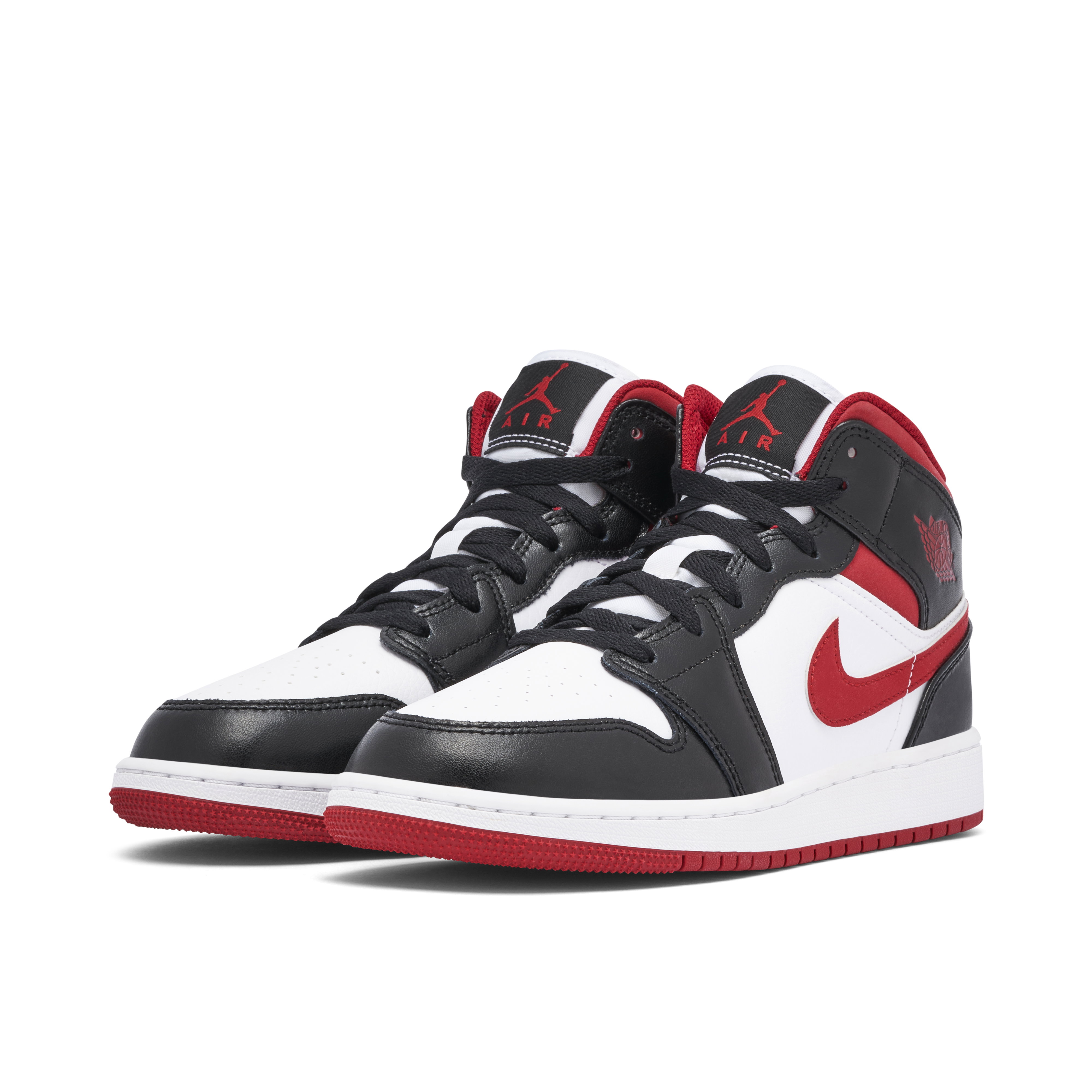 Air Jordan 1 Mid Black White Gym Red GS | DJ4695-122 | Laced