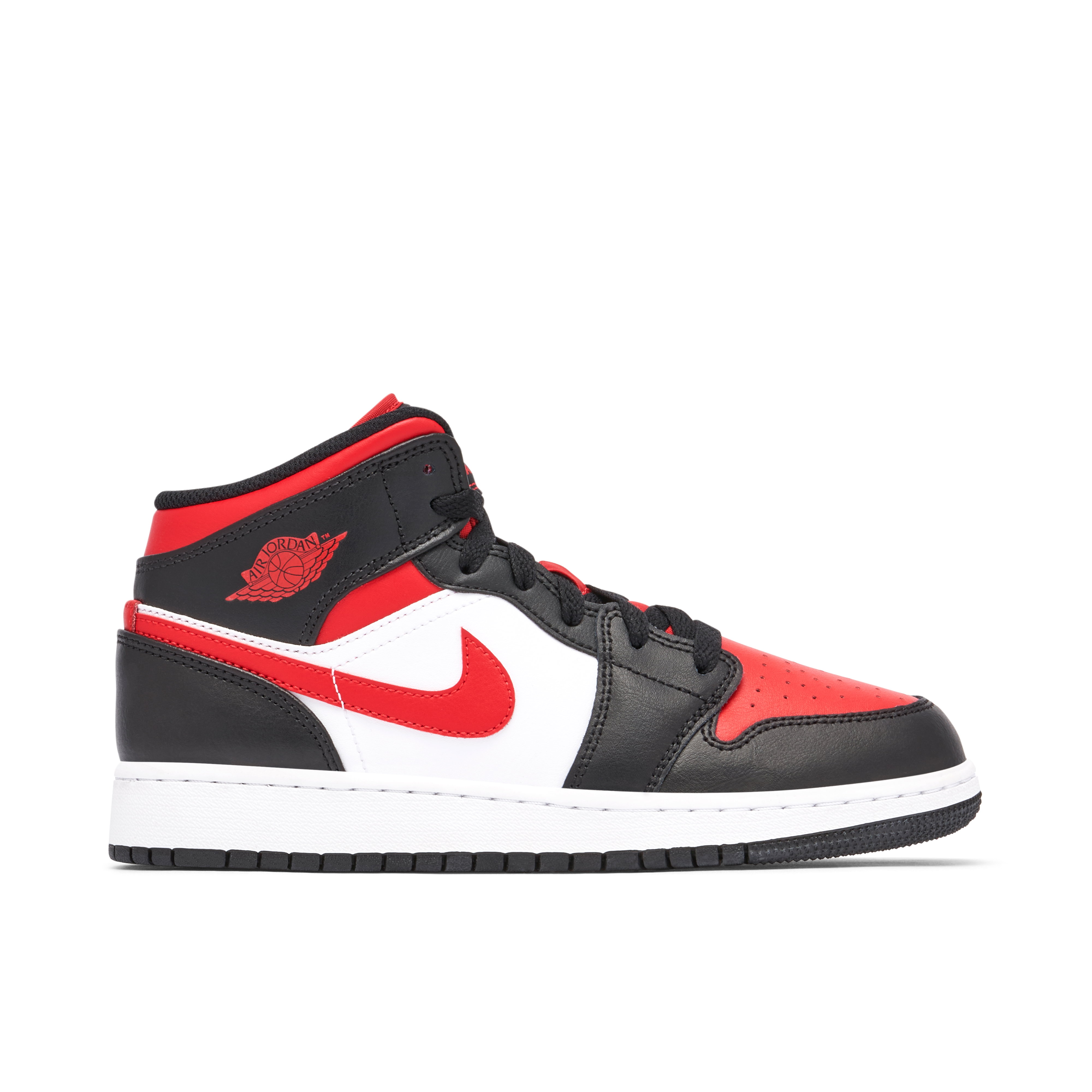 Air Jordan 1 Mid Black Gym Red | 554724-122 | Laced